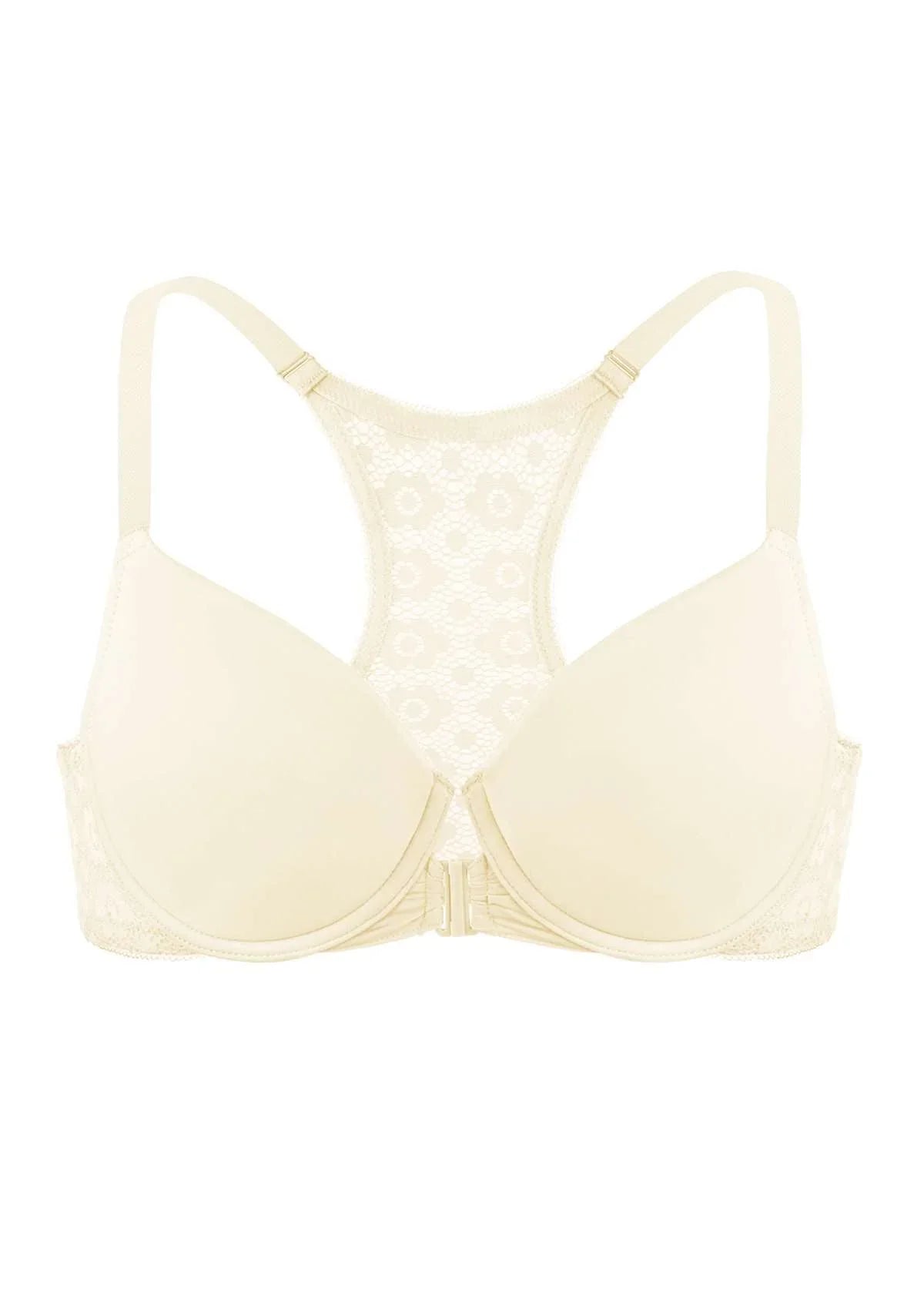 Serena Front-Close Lace-Back Racerback Underwire Bra - HSIA