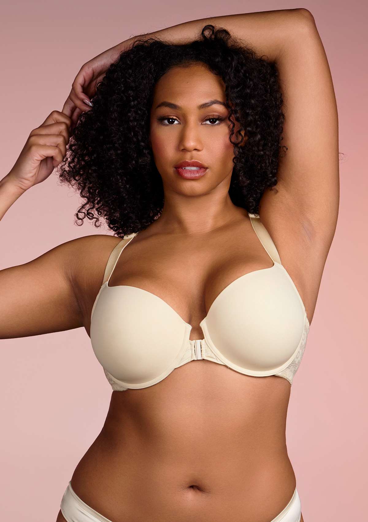 Serena Front-Close Lace-Back Racerback Underwire Bra - HSIA