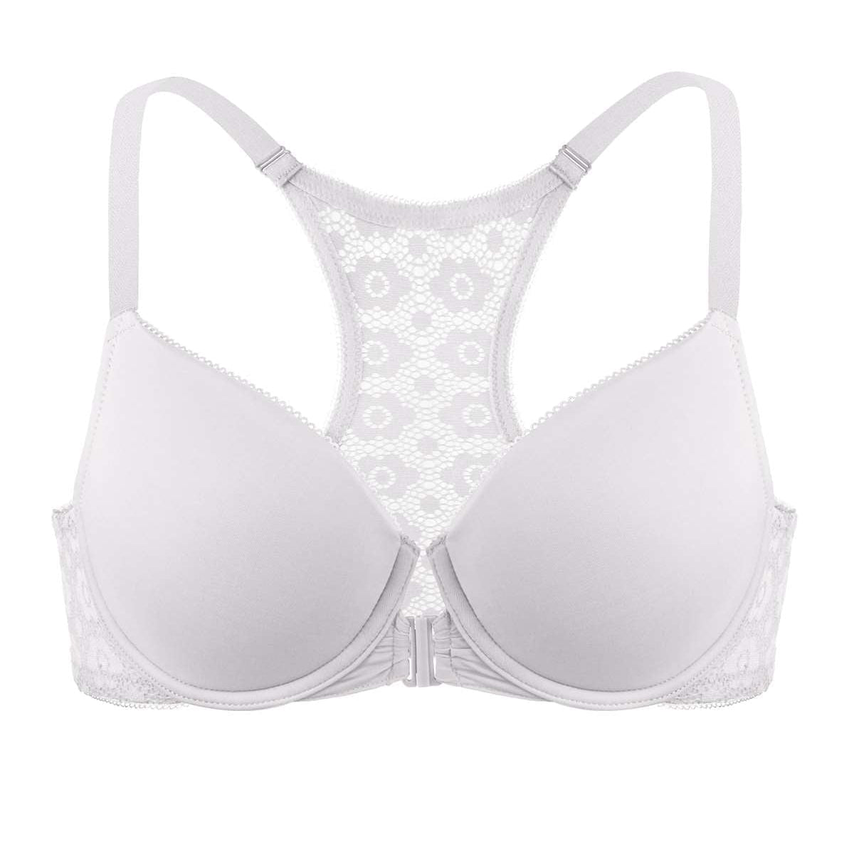 Serena Front-Close Lace-Back Racerback Underwire Bra - HSIA