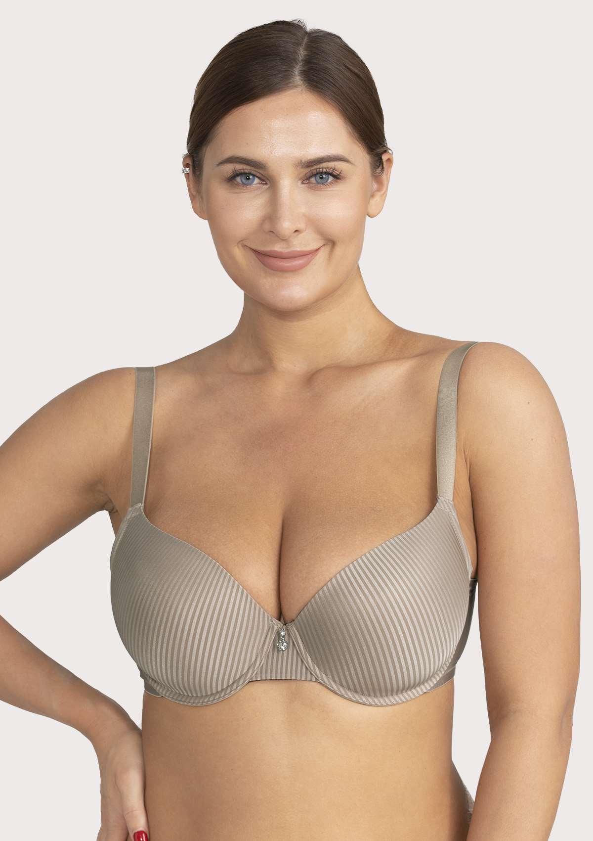Josephine Striped Smooth Lightly Padded Bra - HSIA