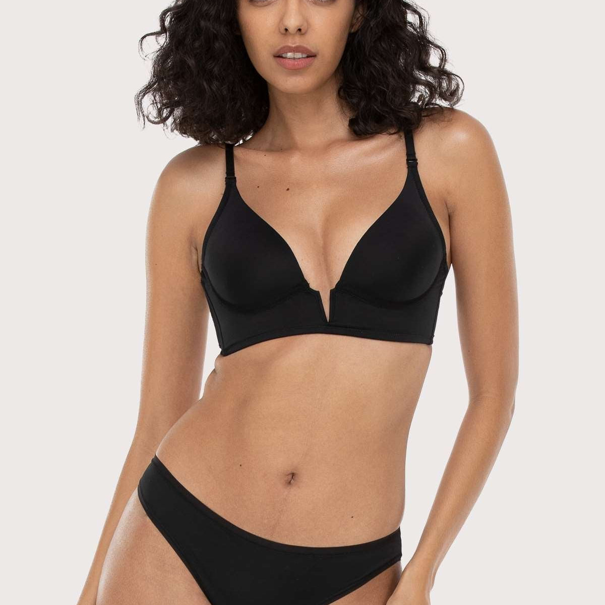 HSIA Deep V Plunge Low Back Wire Bra - HSIA