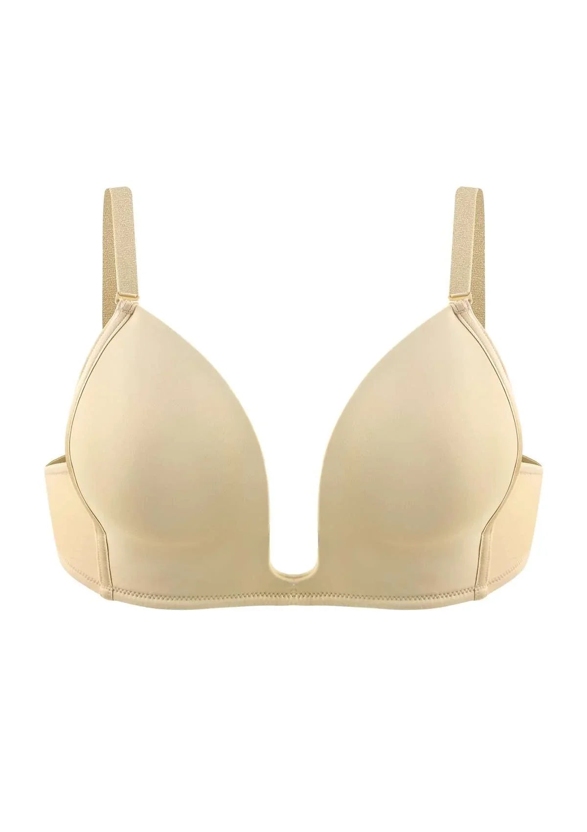 HSIA Deep U Plunge Push Up Low Back Wireless Bra - HSIA