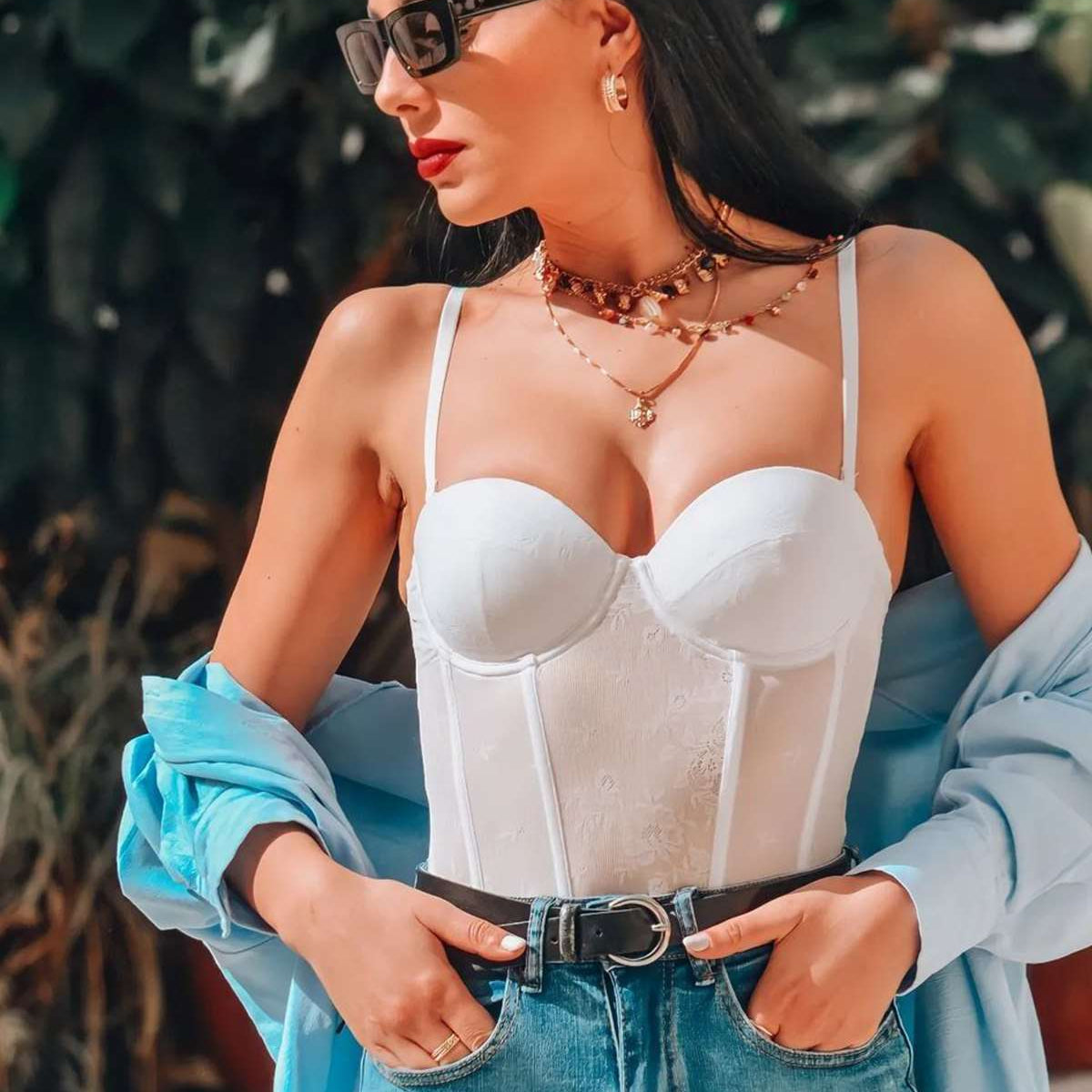 Gracious Overbust Lace Corset Bustier - HSIA