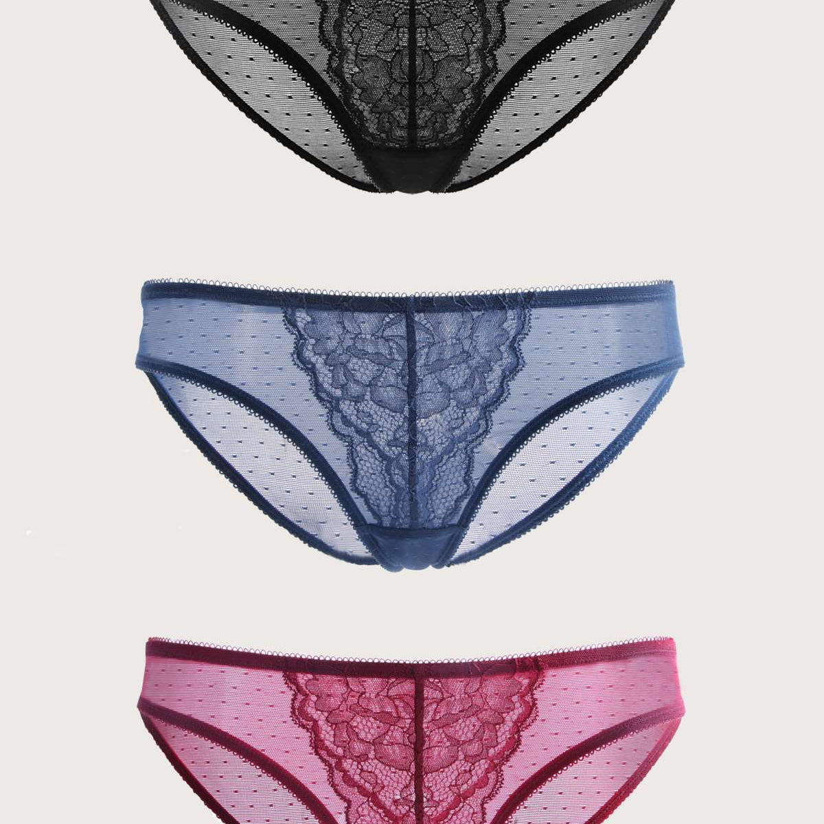 Enchante Lace Bikini Panties 3 Pack - HSIA