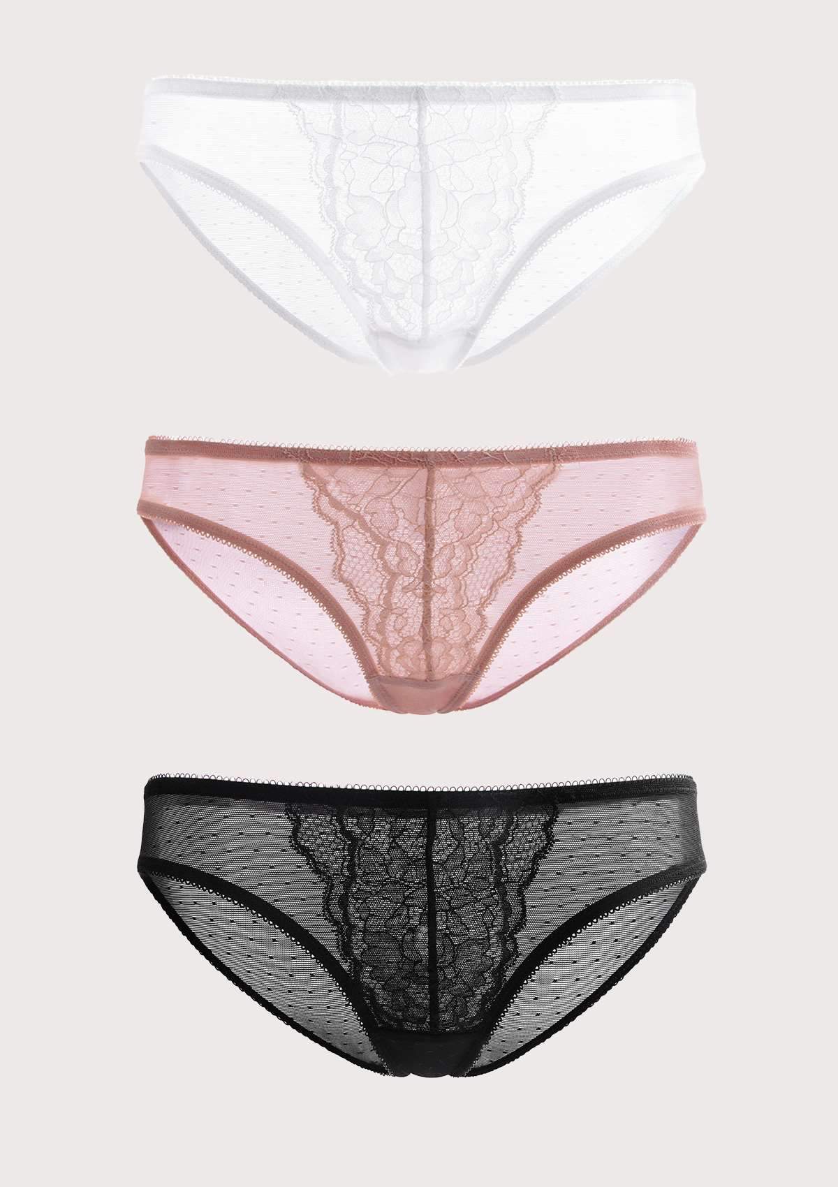 Enchante Lace Bikini Panties 3 Pack - HSIA