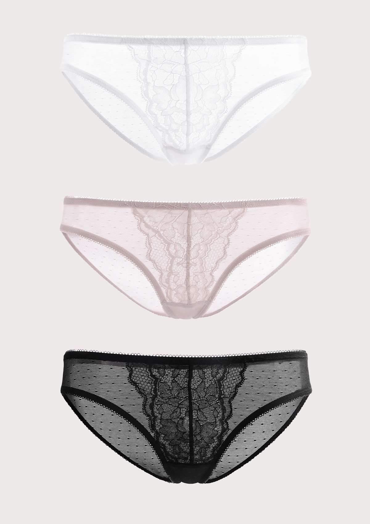 Enchante Lace Bikini Panties 3 Pack - HSIA