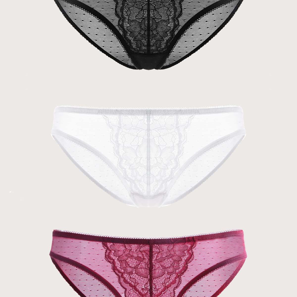 Enchante Lace Bikini Panties 3 Pack - HSIA