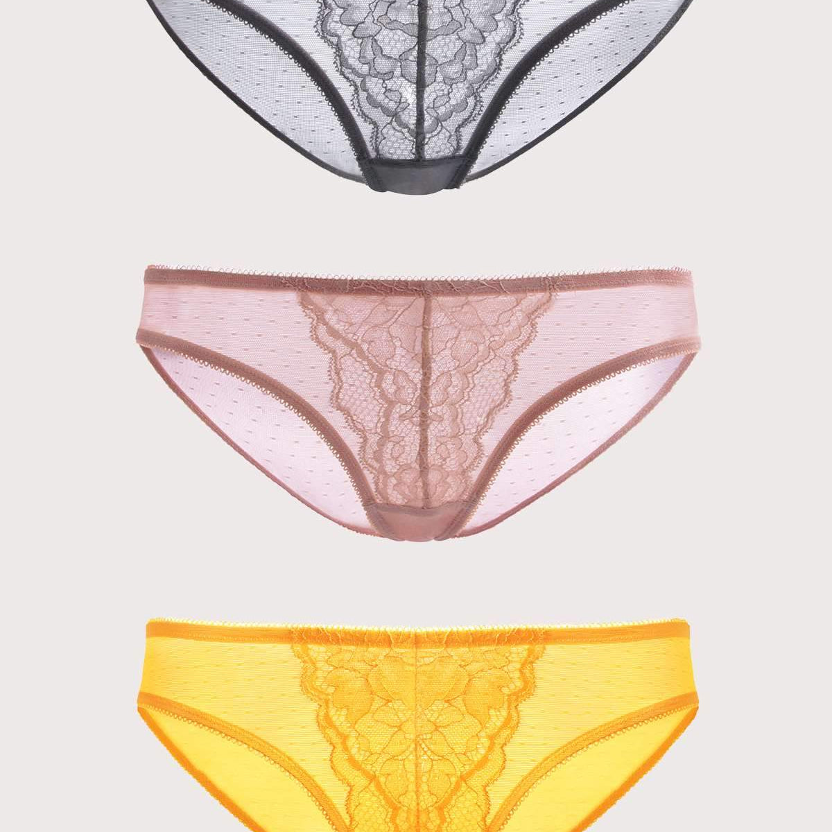 Enchante Lace Bikini Panties 3 Pack - HSIA