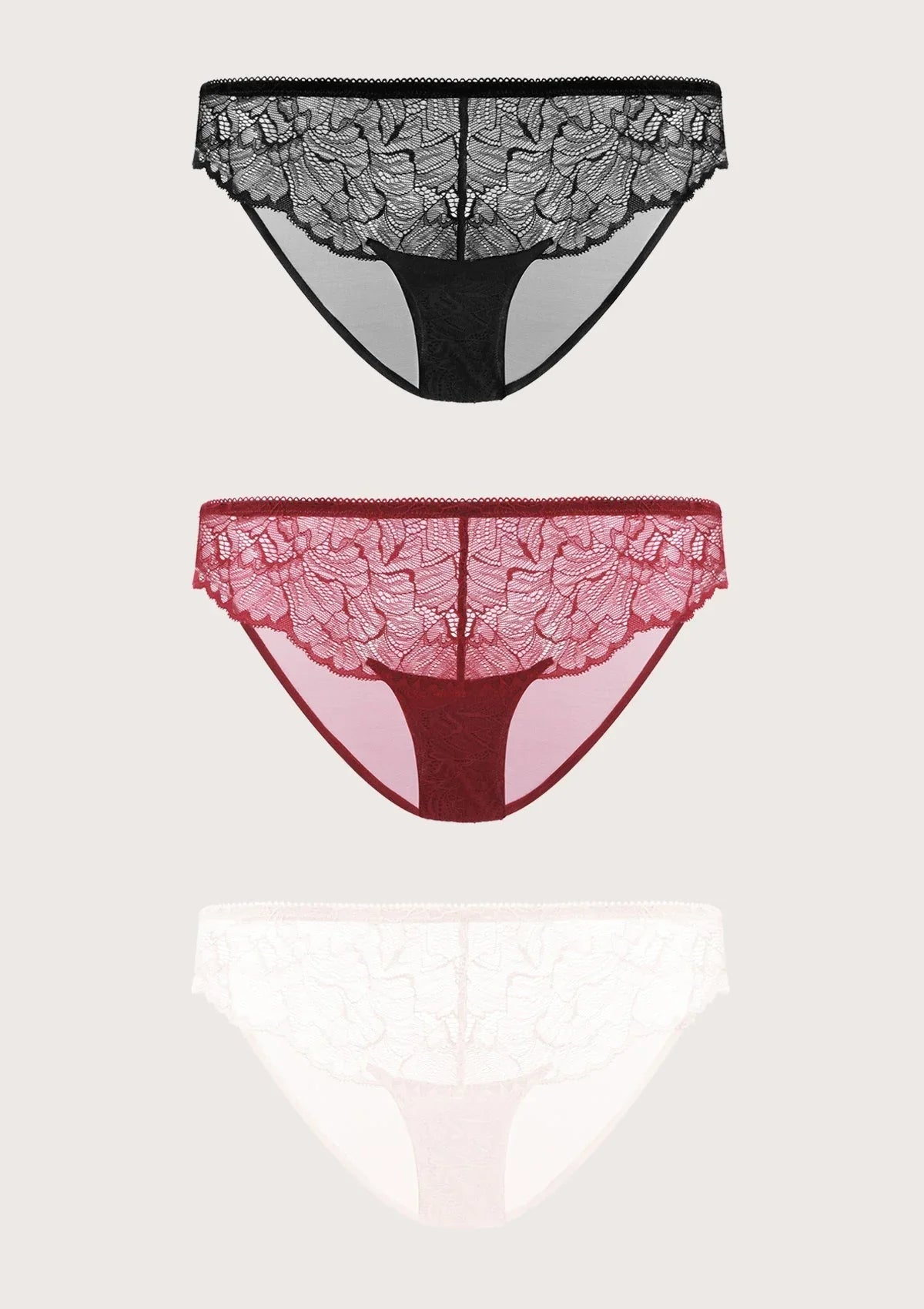 HSIA Blossom Lace Bikini Underwears 3 Pack - HSIA