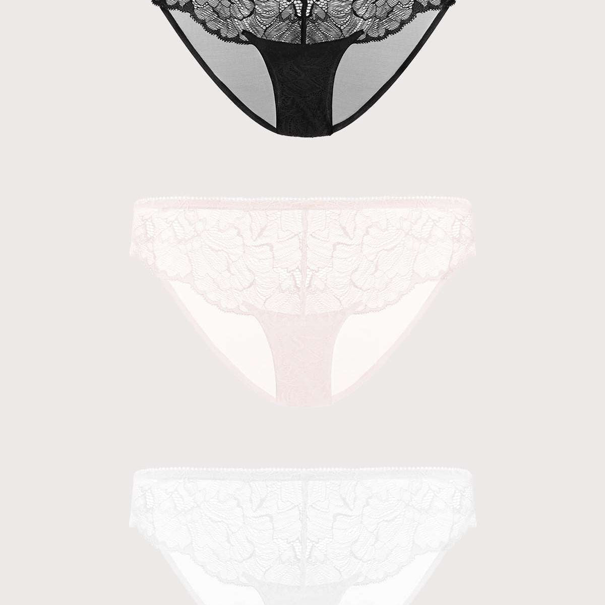 HSIA Blossom Lace Bikini Underwears 3 Pack - HSIA