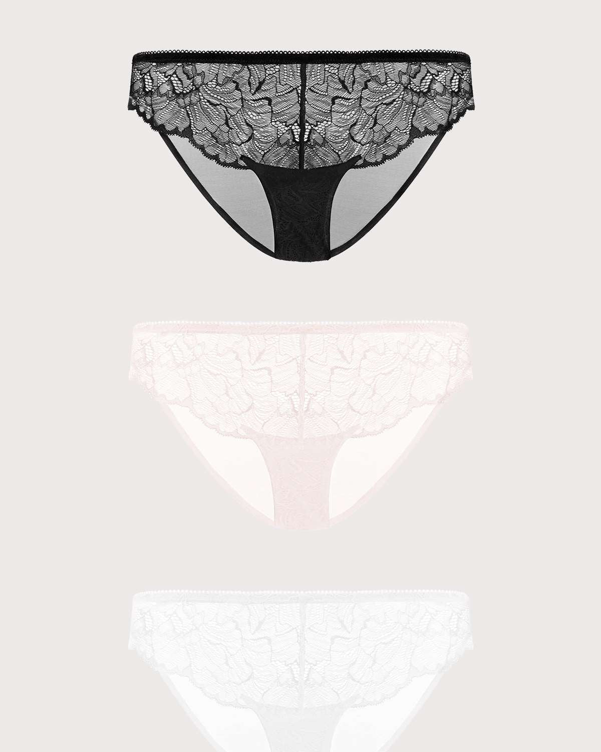 HSIA Blossom Lace Bikini Underwears 3 Pack - HSIA