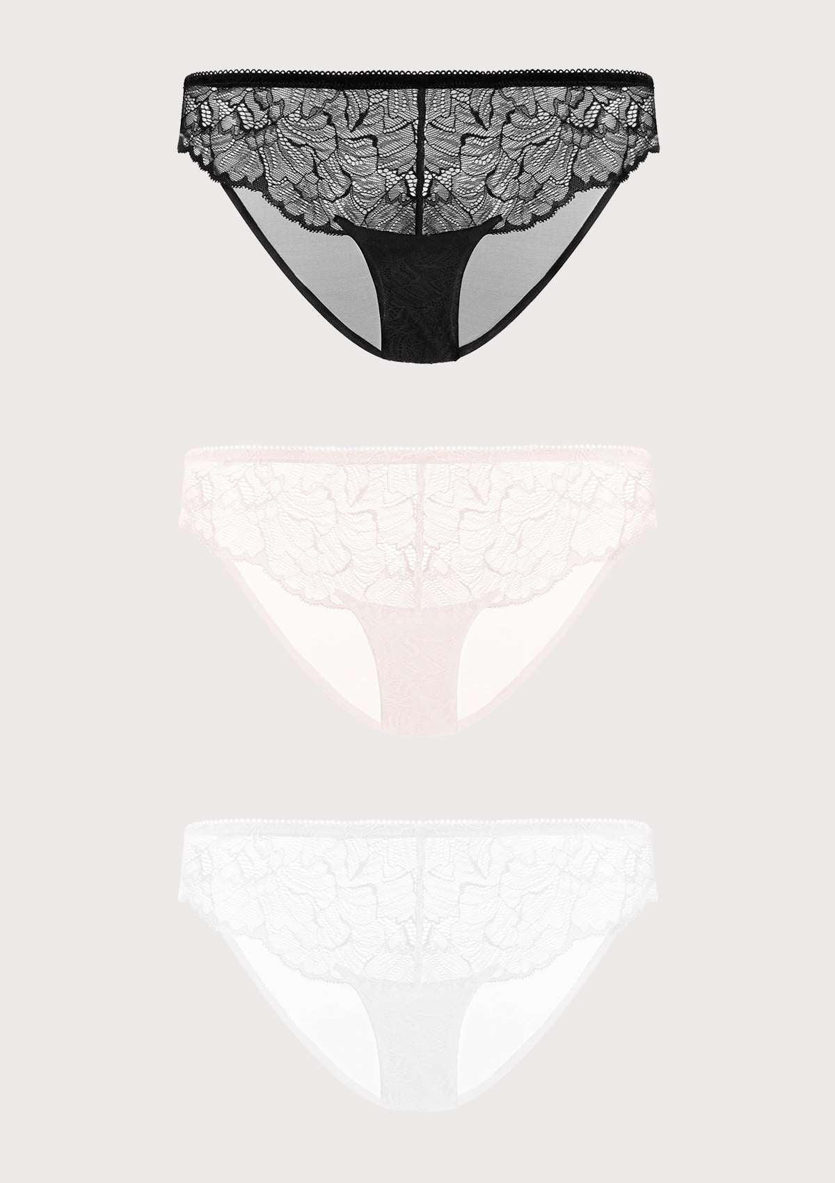 HSIA Blossom Lace Bikini Underwears 3 Pack - HSIA
