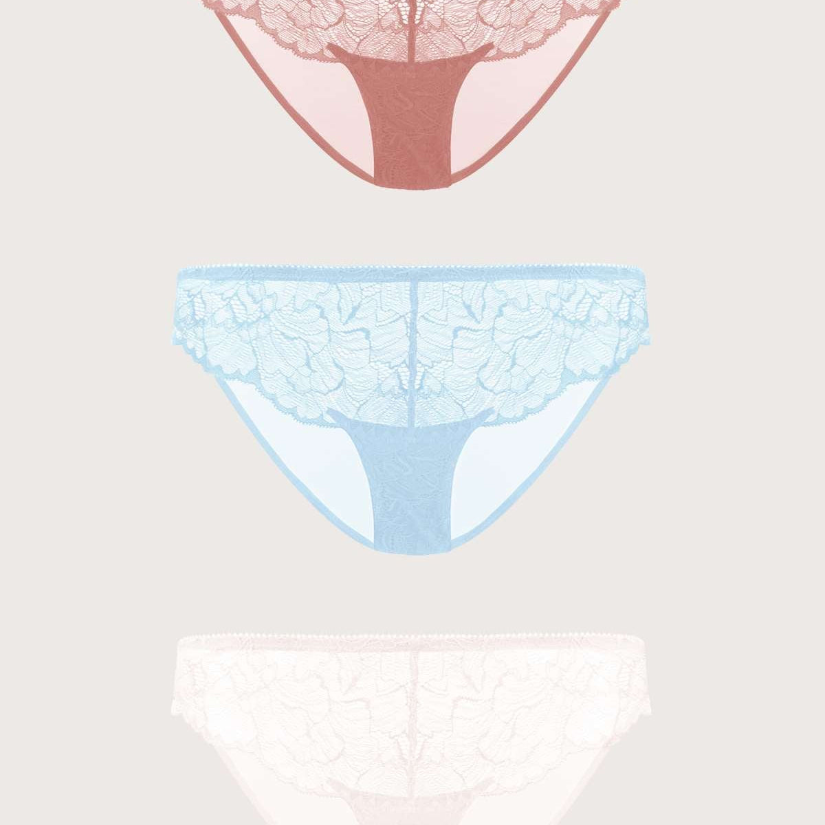 HSIA Blossom Lace Bikini Underwears 3 Pack - HSIA
