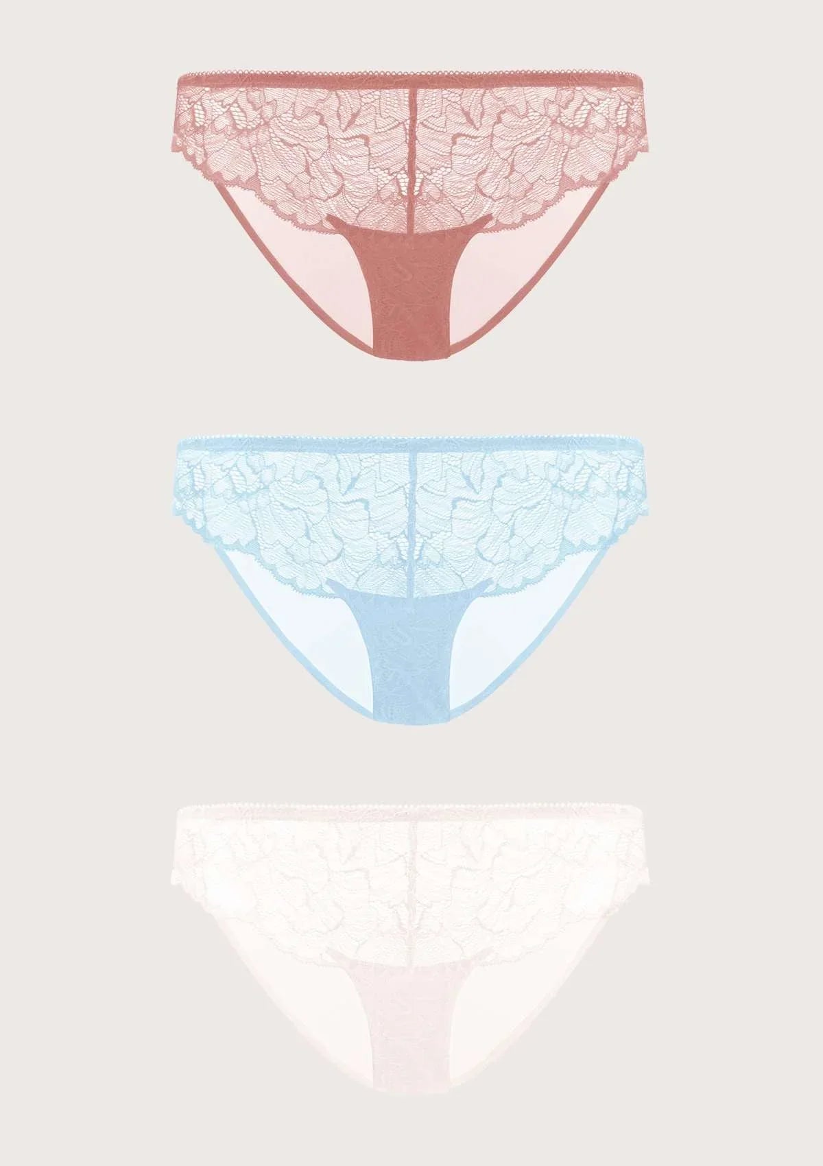 HSIA Blossom Lace Bikini Underwears 3 Pack - HSIA