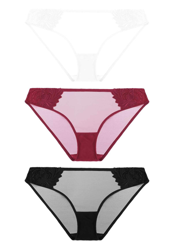 HSIA HSIA Side Embroidered Sexy Panties 3 Pack
