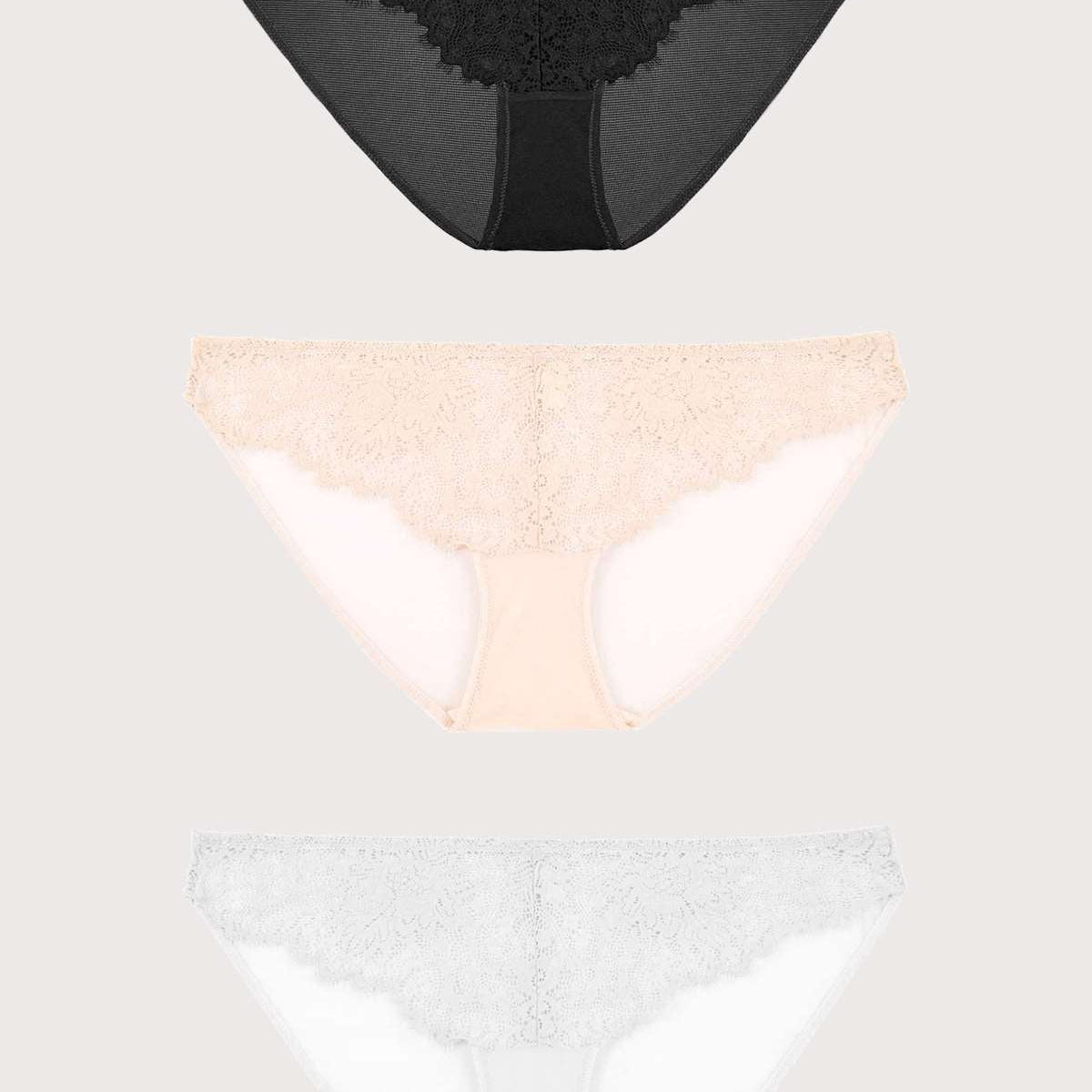 HSIA Sunflower Exquisite Lace Bikini Panties 3 Pack - HSIA