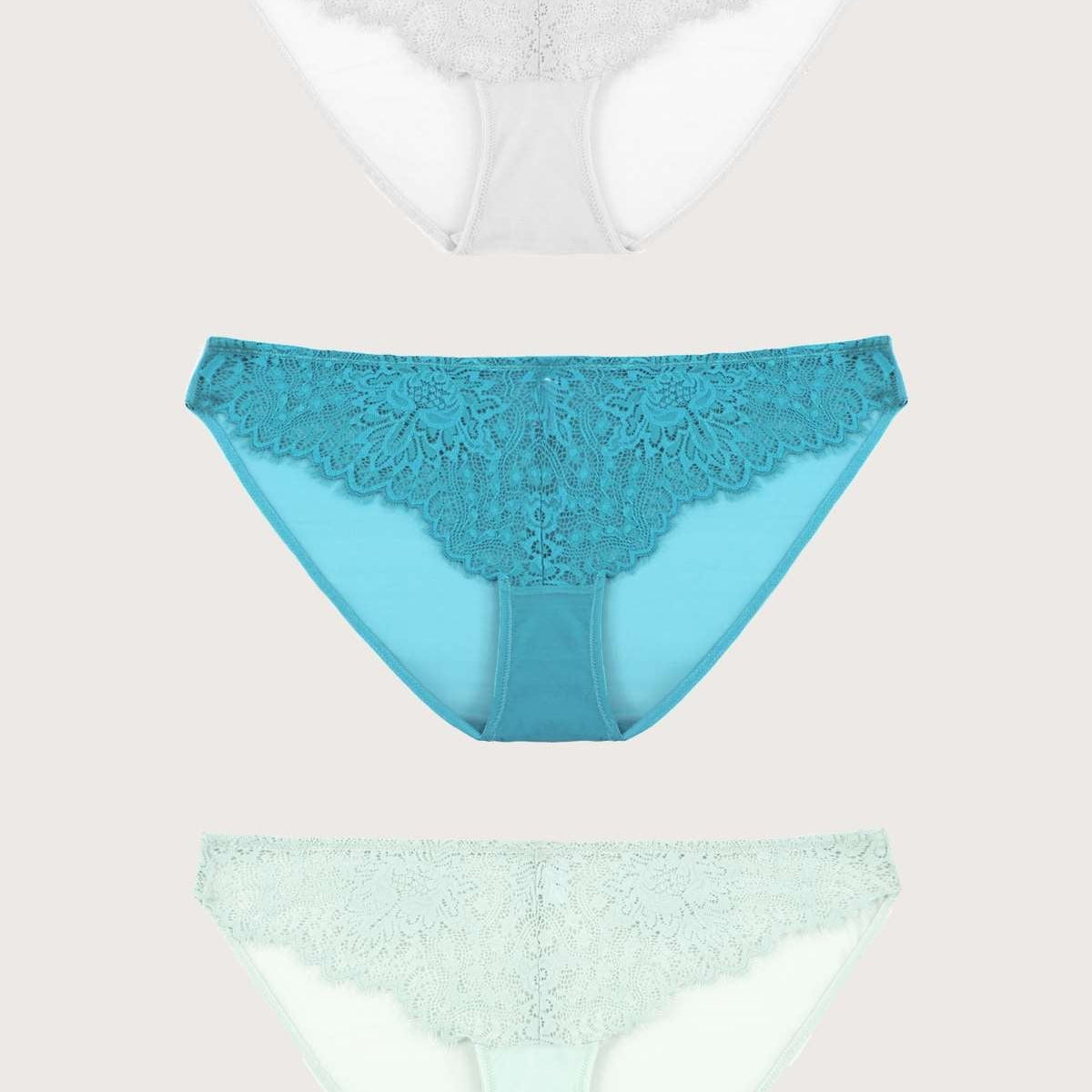 HSIA Sunflower Exquisite Lace Bikini Panties 3 Pack - HSIA