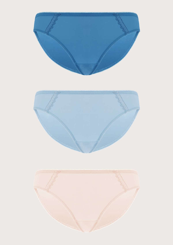HSIA HSIA Soft Stretch Smooth Panties 3 Pack S / Blue+Light Blue+Pink