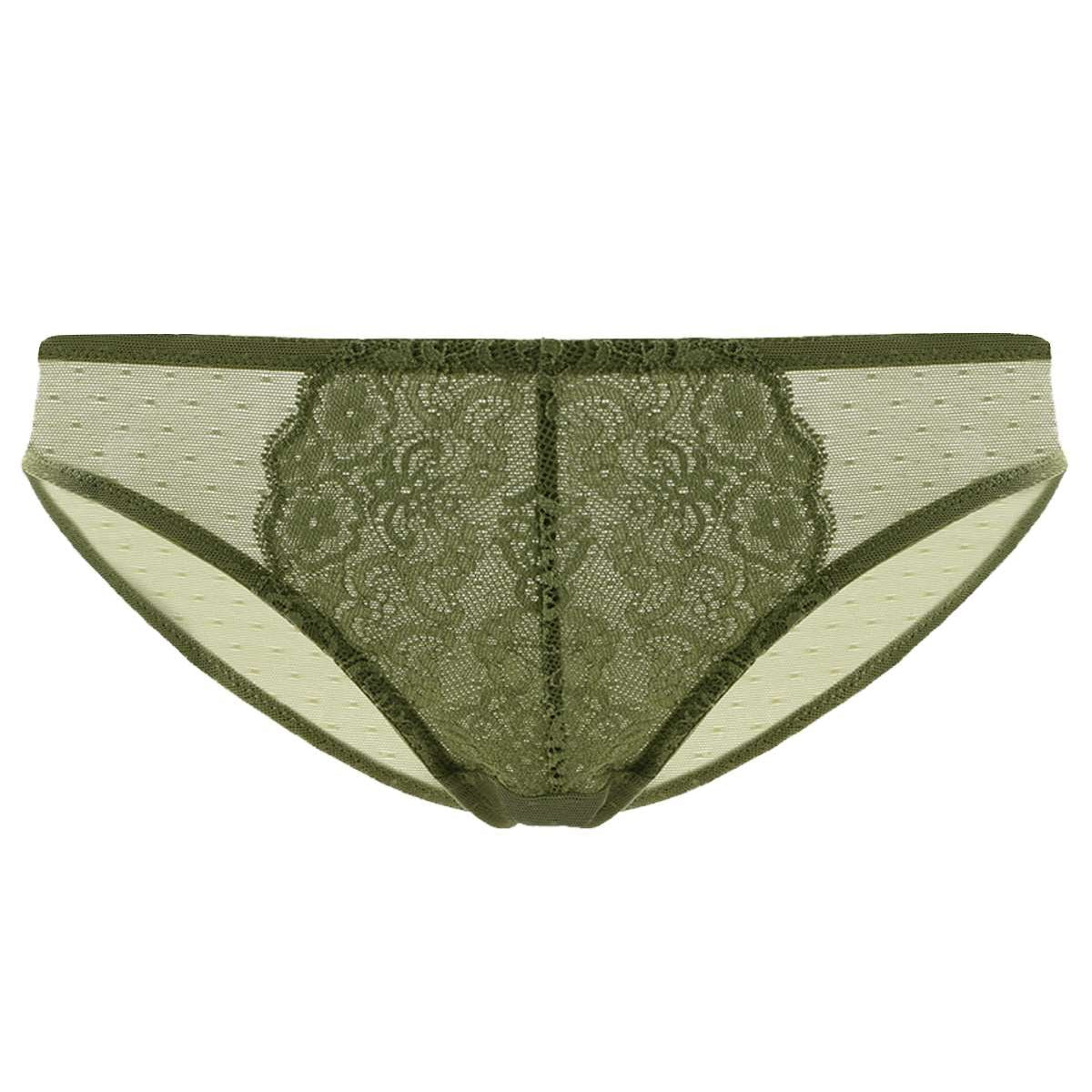 Nymphaea Front Floral Lace Bikini Underwear - HSIA