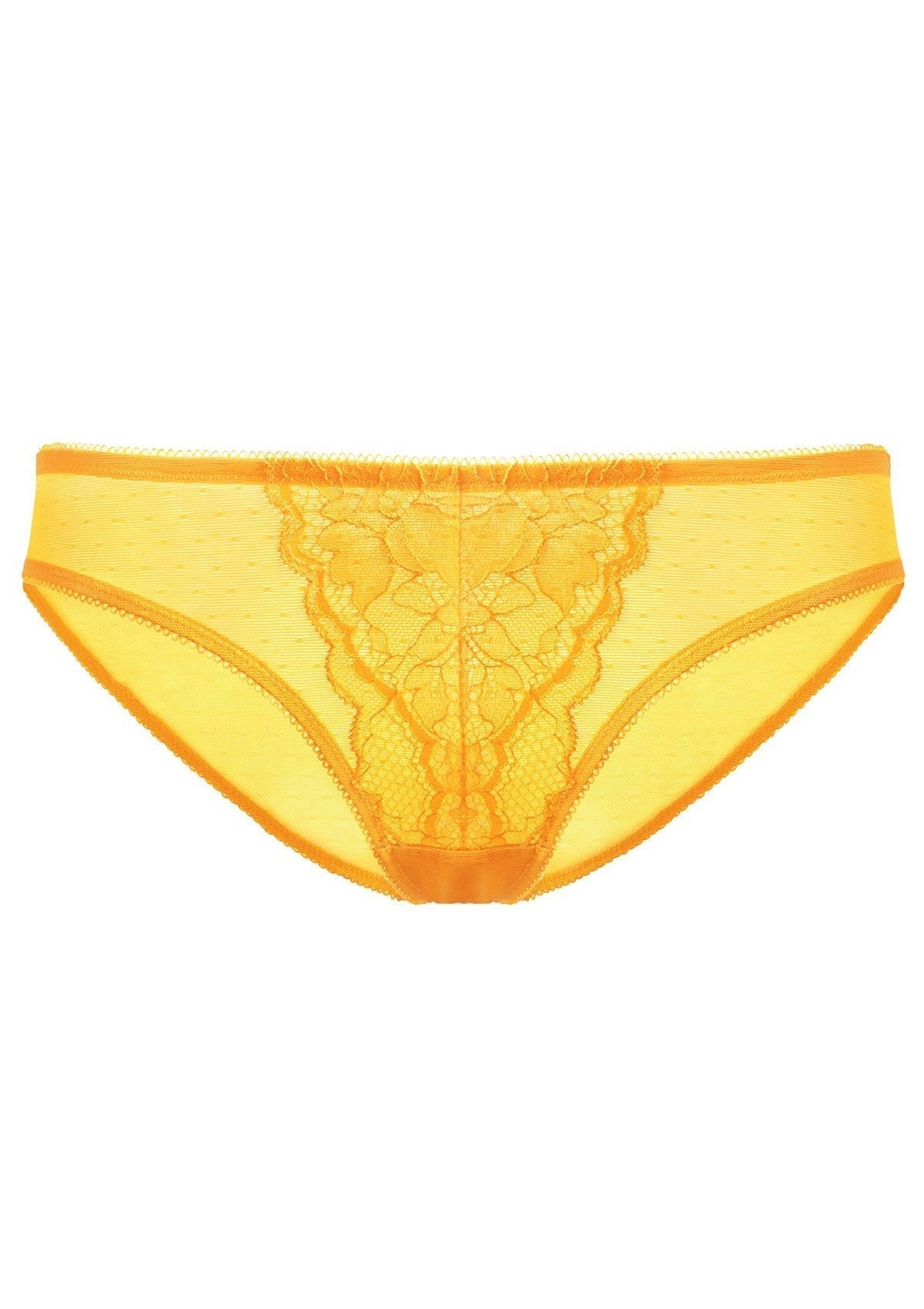 Enchante Lace Cadmium Yellow Bikini Underwear - HSIA
