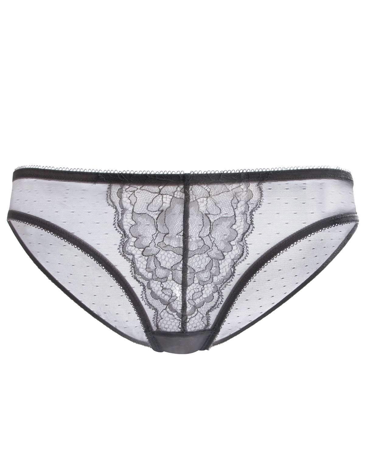 Enchante Lace Dark Gray Bikini Underwear - HSIA