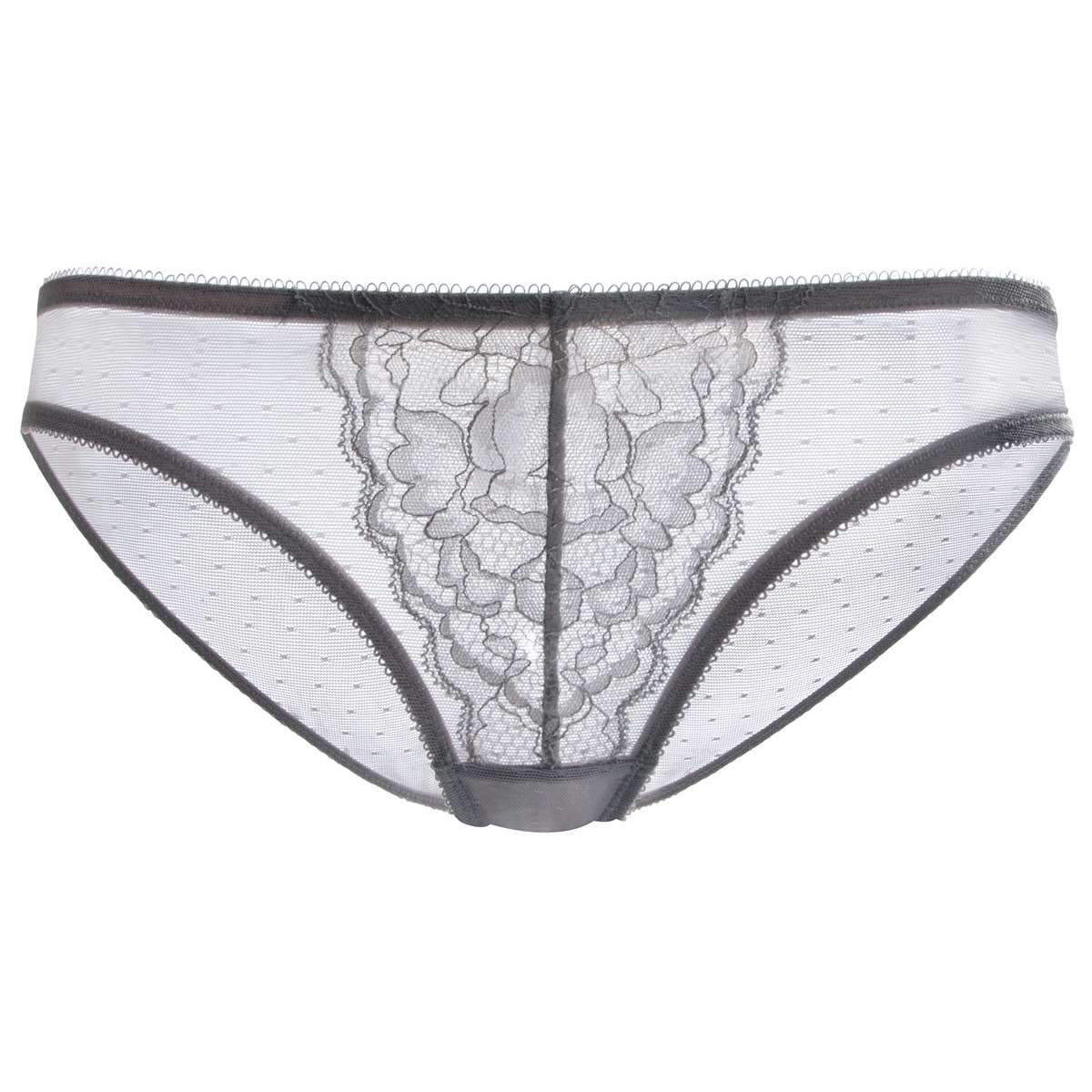 Enchante Lace Light Gray Bikini Underwear - HSIA