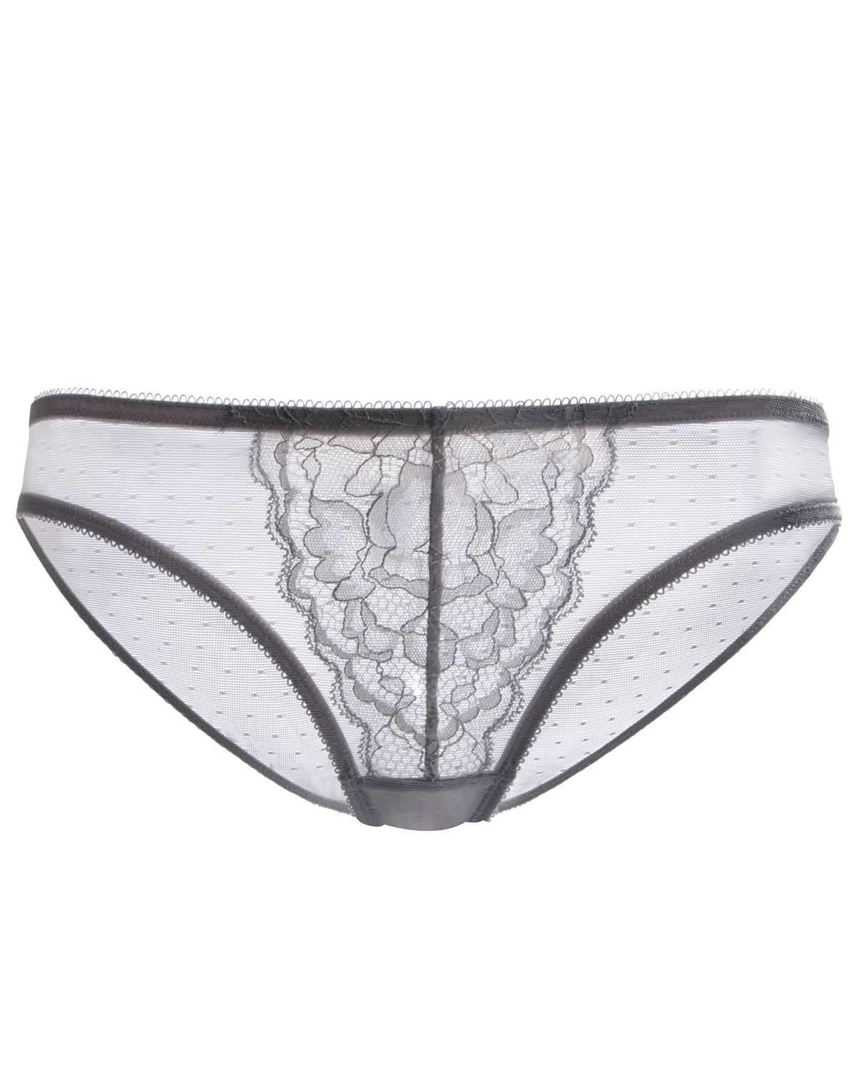 Enchante Lace Light Gray Bikini Underwear - HSIA