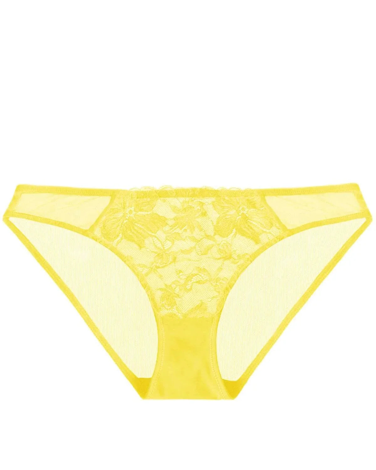 Pretty In Petals Bright Yellow Lace Bikini Underwear - HSIA