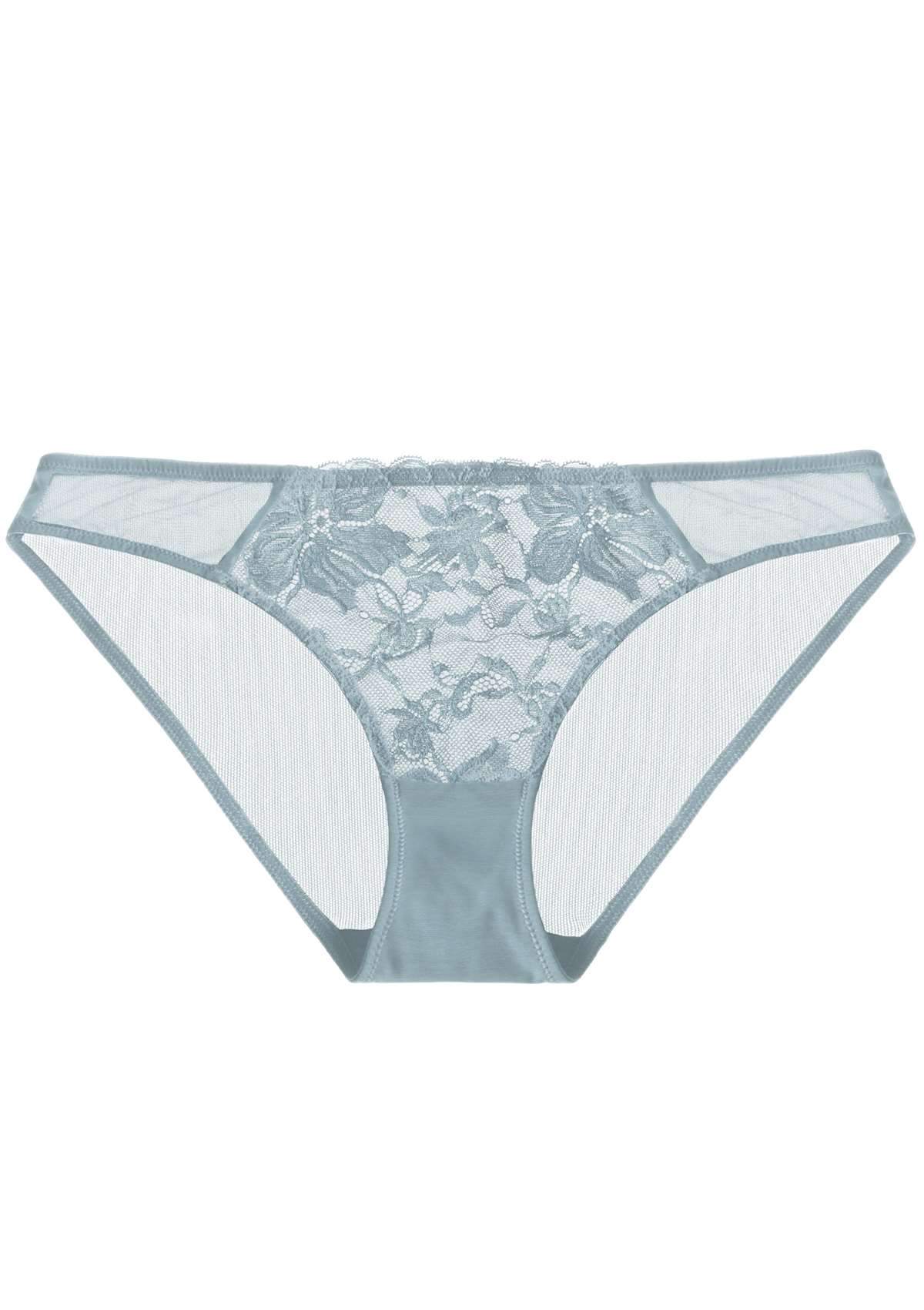 HSIA Breathable Sexy Lace Pewter Blue Bikini Underwear