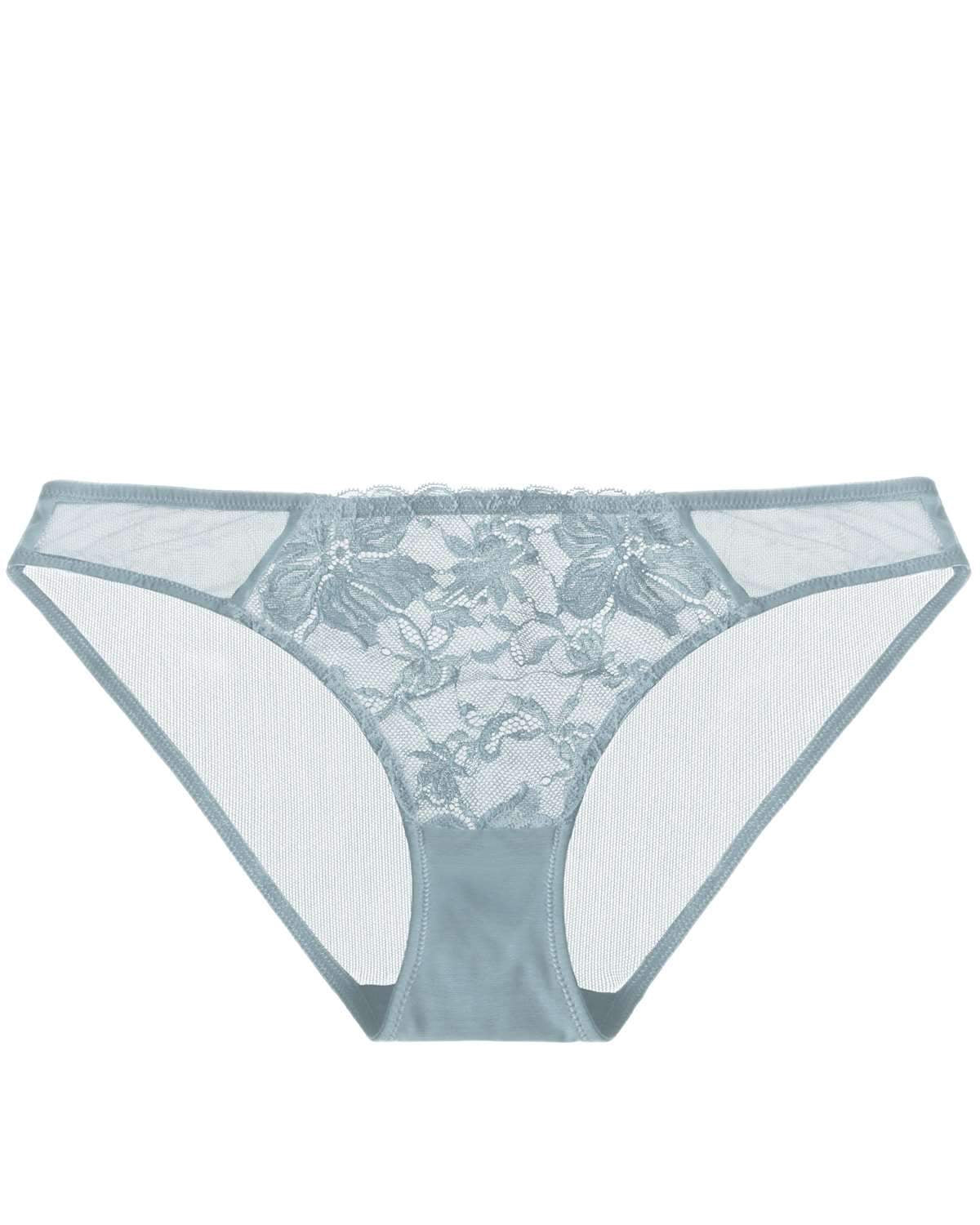 HSIA Breathable Sexy Lace Pewter Blue Bikini Underwear - HSIA