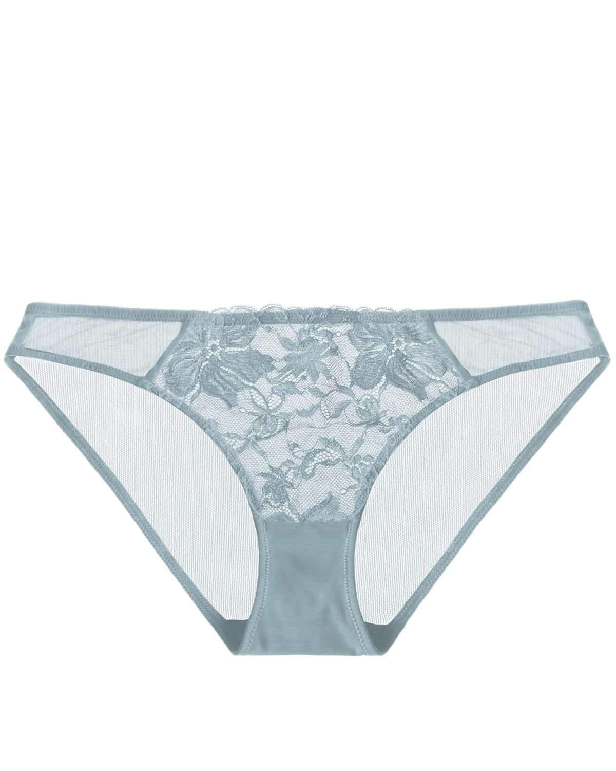 HSIA Breathable Sexy Lace Pewter Blue Bikini Underwear - HSIA