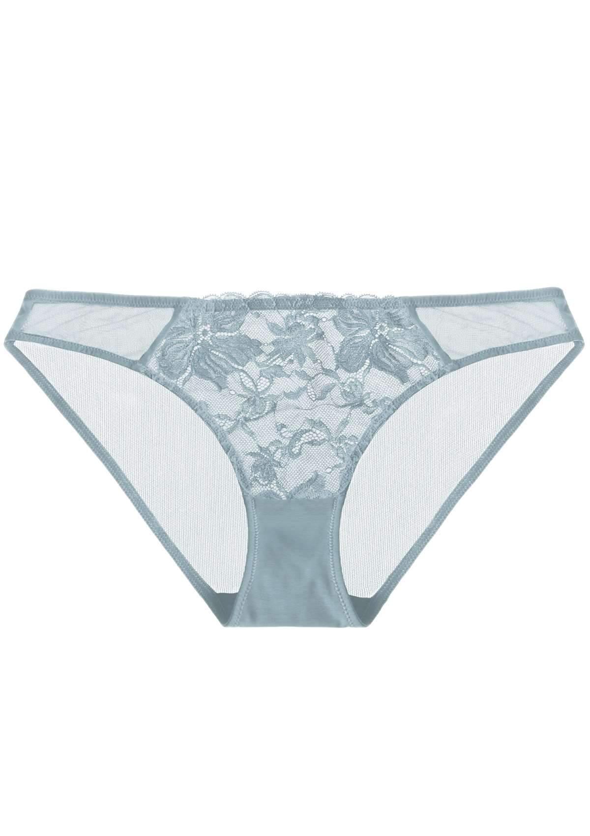 HSIA Breathable Sexy Lace Pewter Blue Bikini Underwear - HSIA