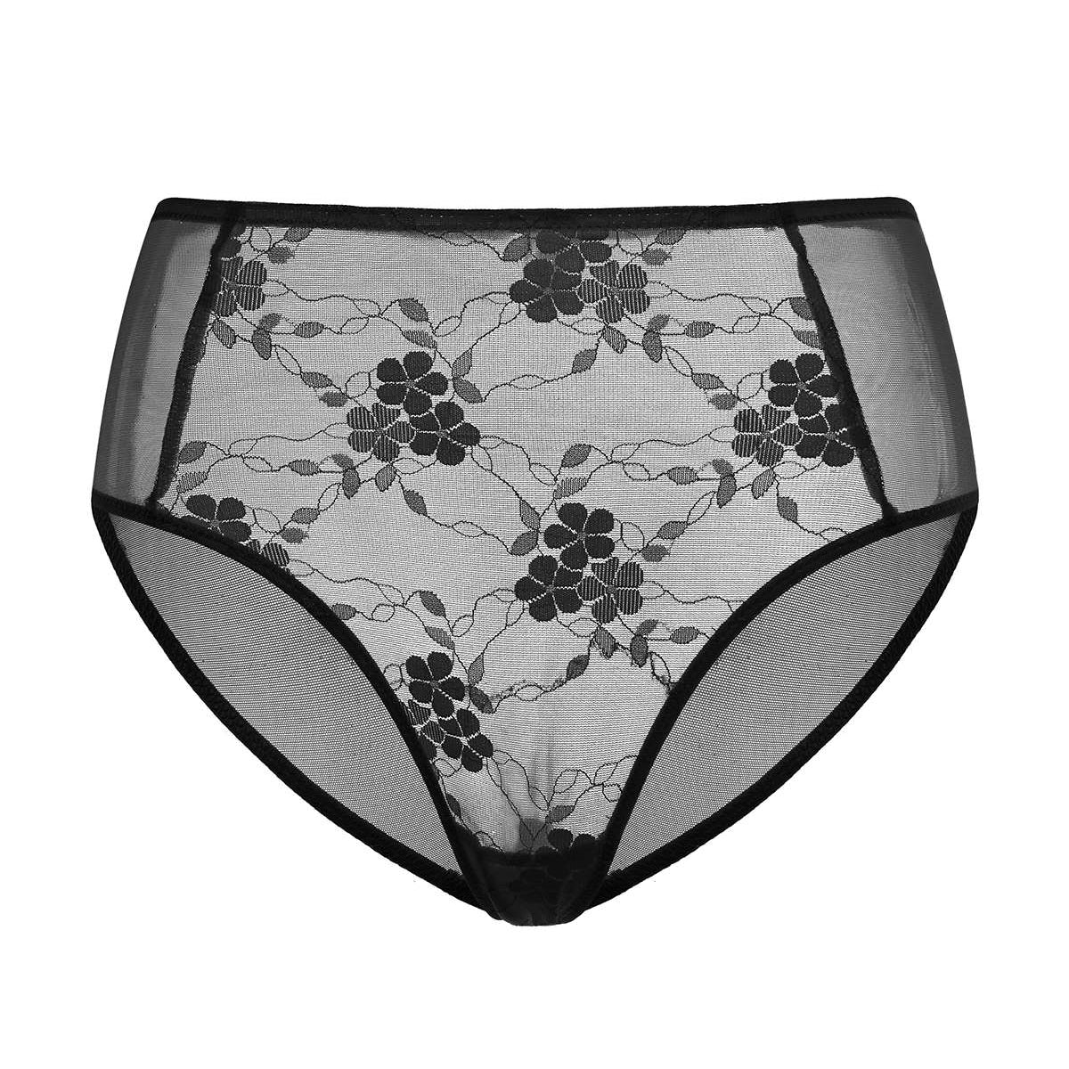 Spring Romance High-Rise Floral Lace Brief Underwear - HSIA