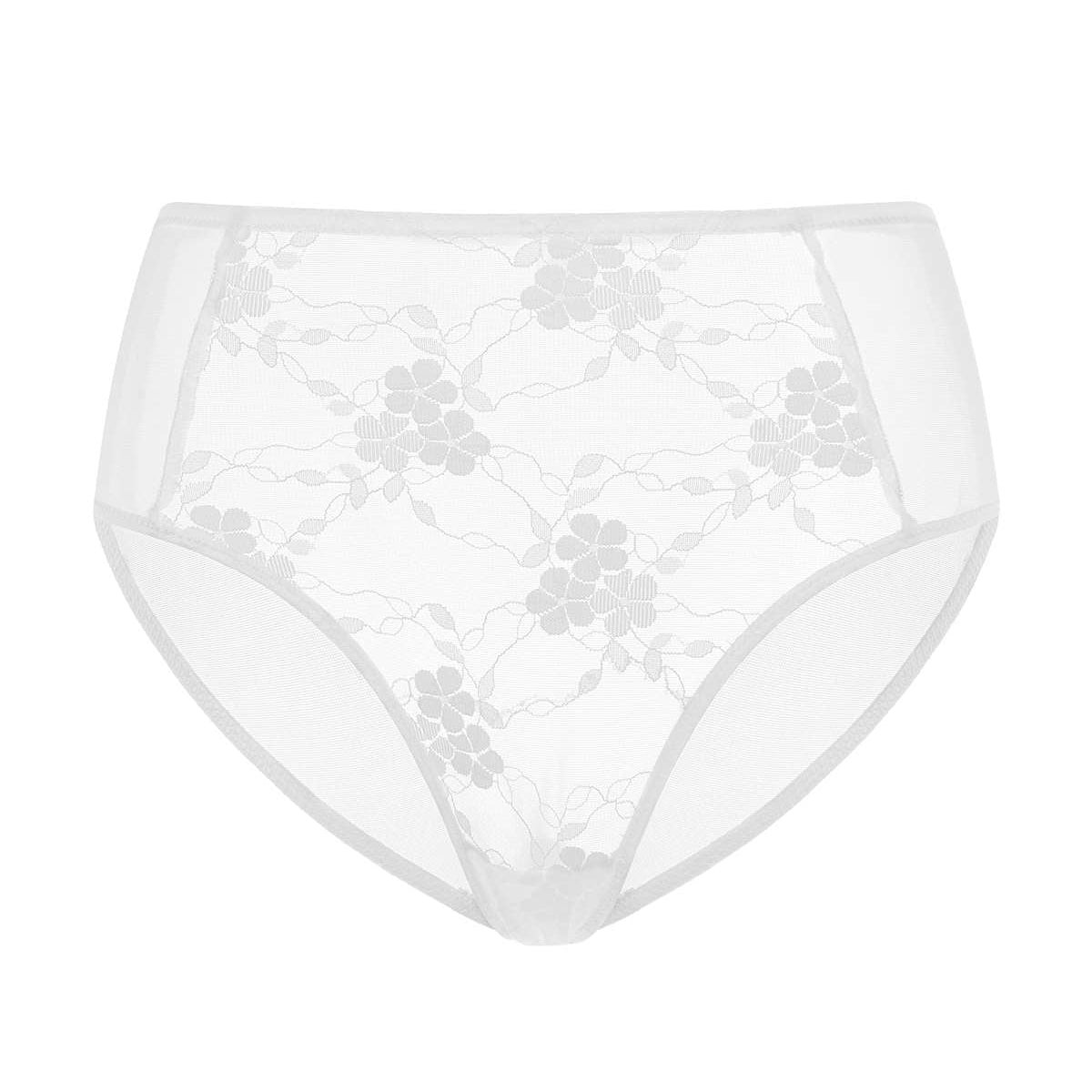 Spring Romance High-Rise Floral Lace Brief Underwear - HSIA