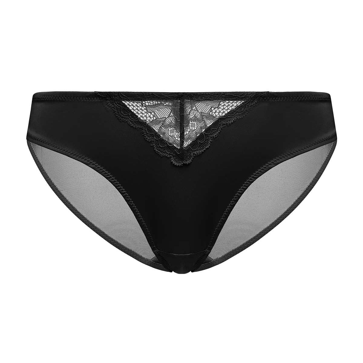 Foxy Satin Floral Lace Bikini Underwear - HSIA
