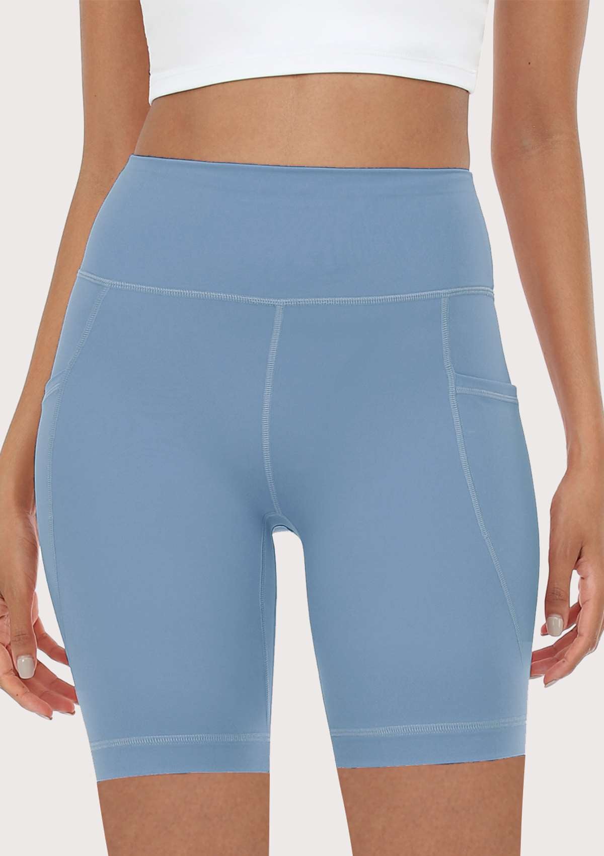 LEAPX Fluent High-Waist Sports Bike Shorts - HSIA