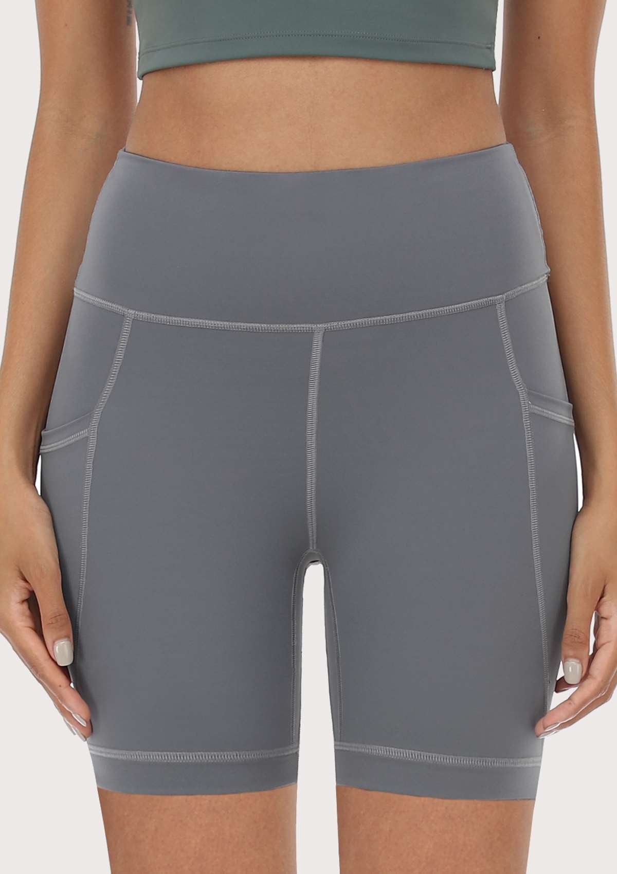 LEAPX Fluent High-Waist Sports Bike Shorts - HSIA