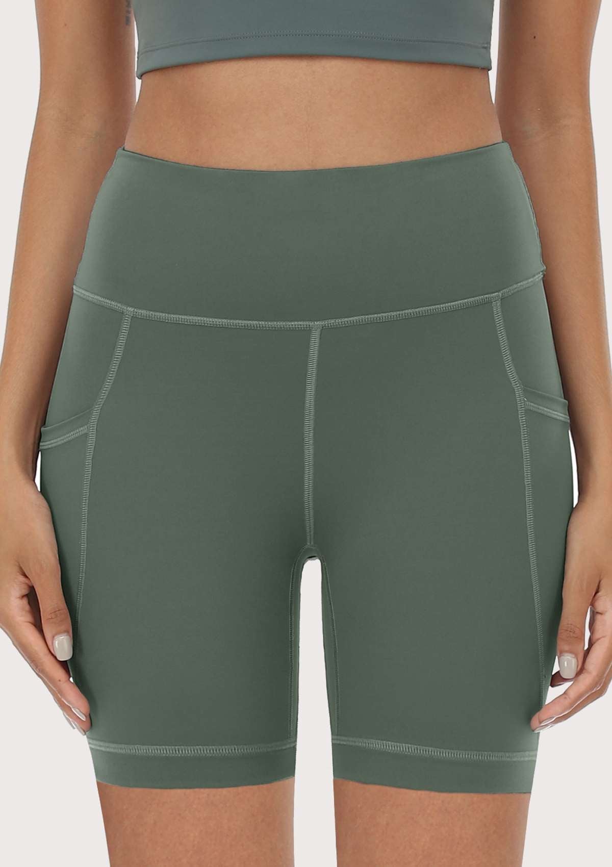 LEAPX Fluent High-Waist Sports Bike Shorts - HSIA