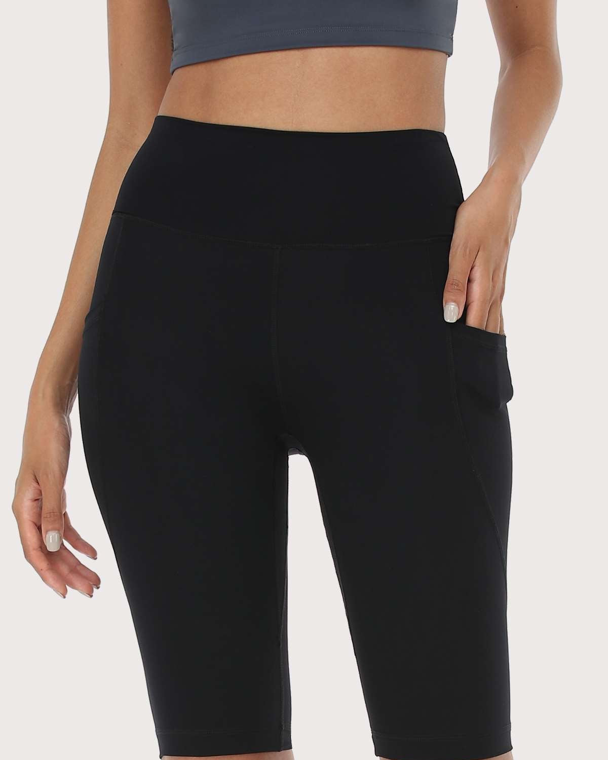 LEAPX Fluent High-Waist Sports Bike Shorts - HSIA