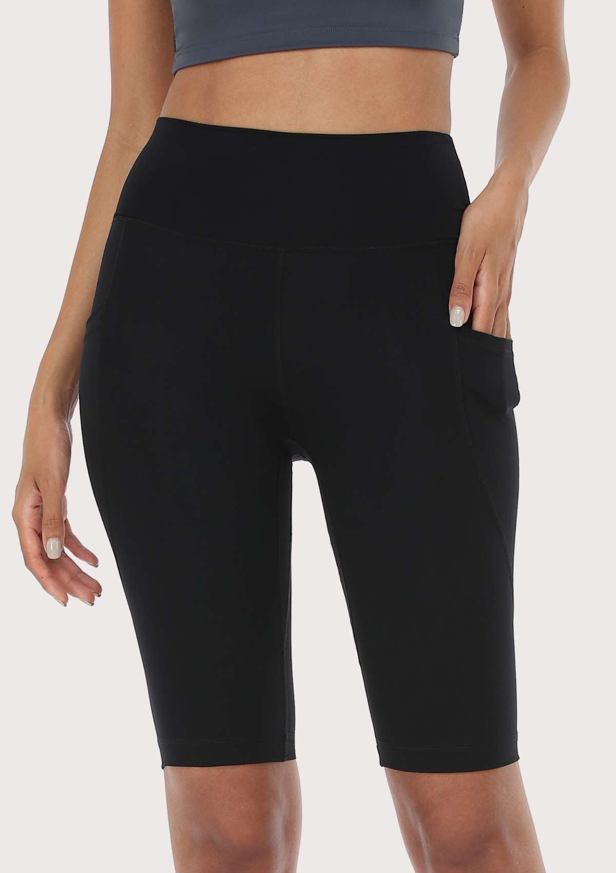 LEAPX Fluent High-Waist Sports Bike Shorts - HSIA