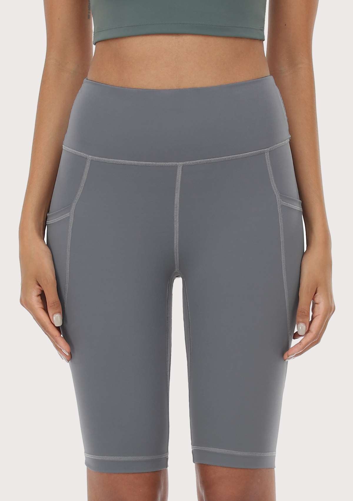 LEAPX Fluent High-Waist Sports Bike Shorts - HSIA