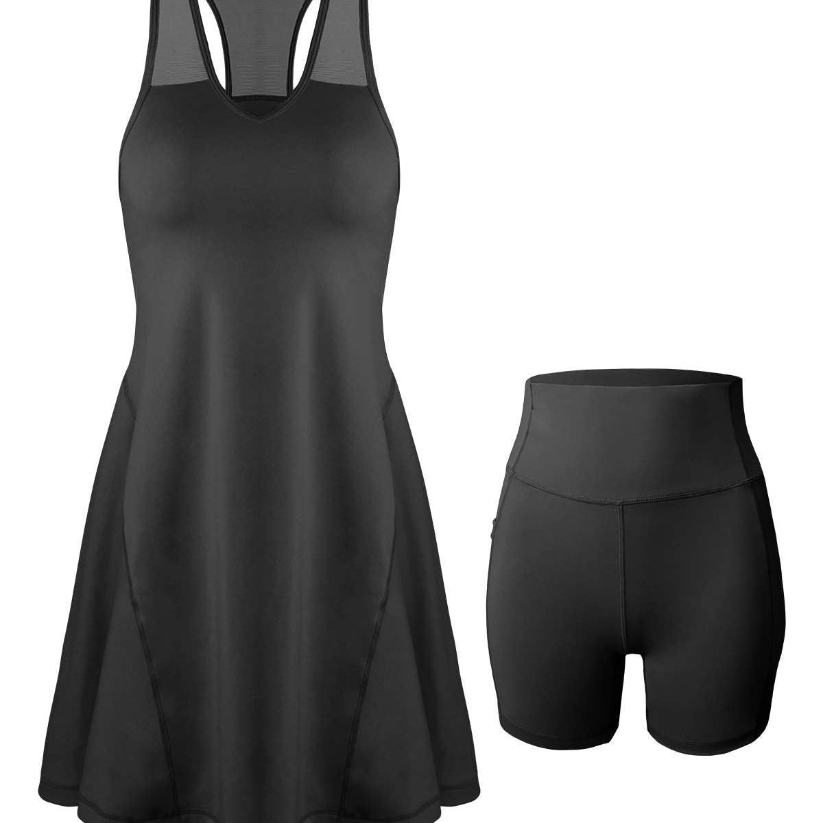 On The Move Sports Dress With Shorts Set - HSIA