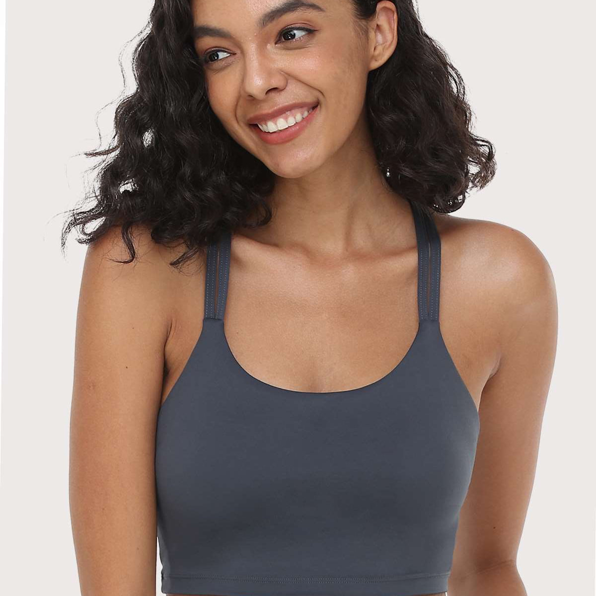 LEAPX Wireless Low-Impact Crisscross Padded Sports Bra - HSIA