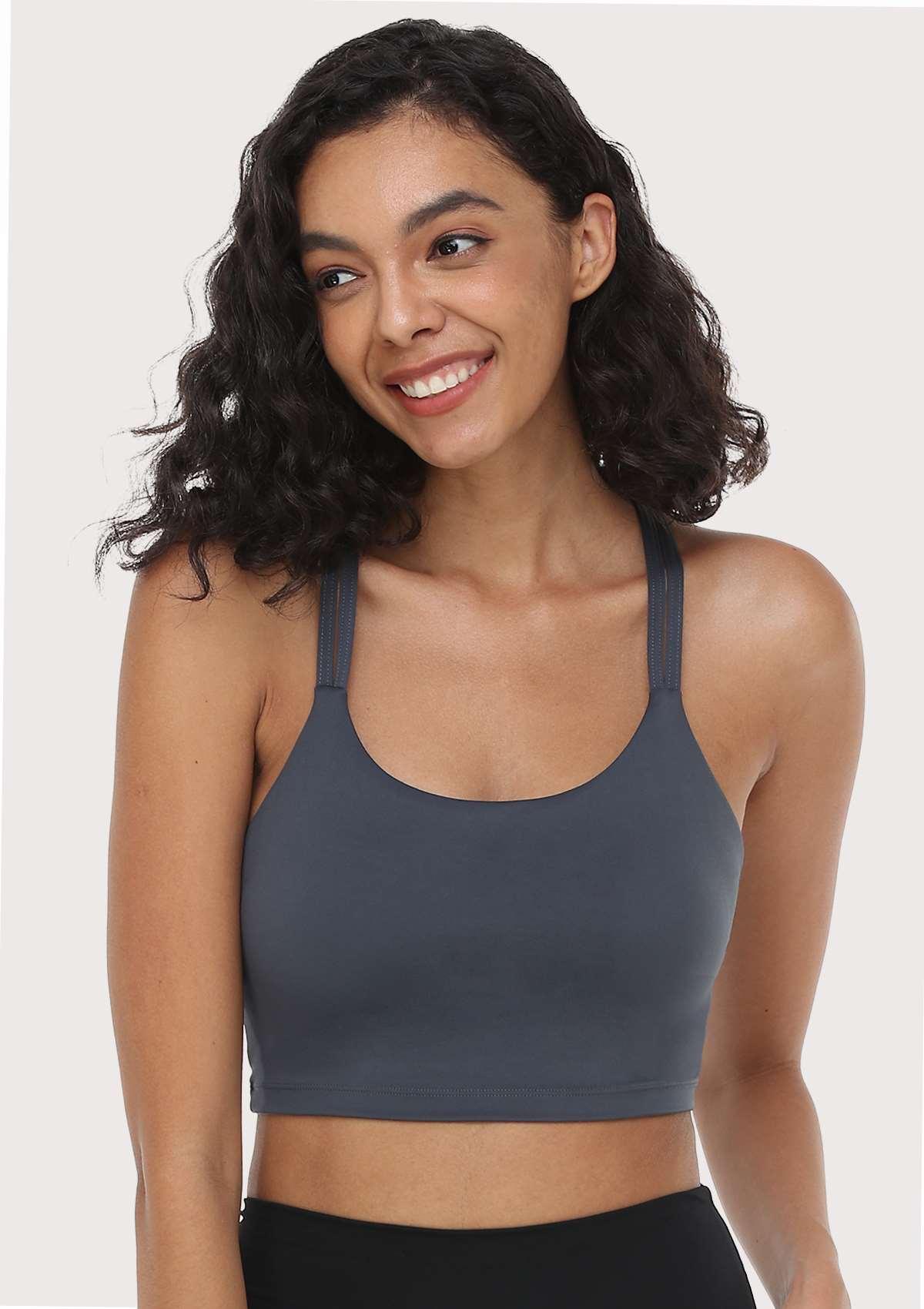 LEAPX Wireless Low-Impact Crisscross Padded Sports Bra - HSIA