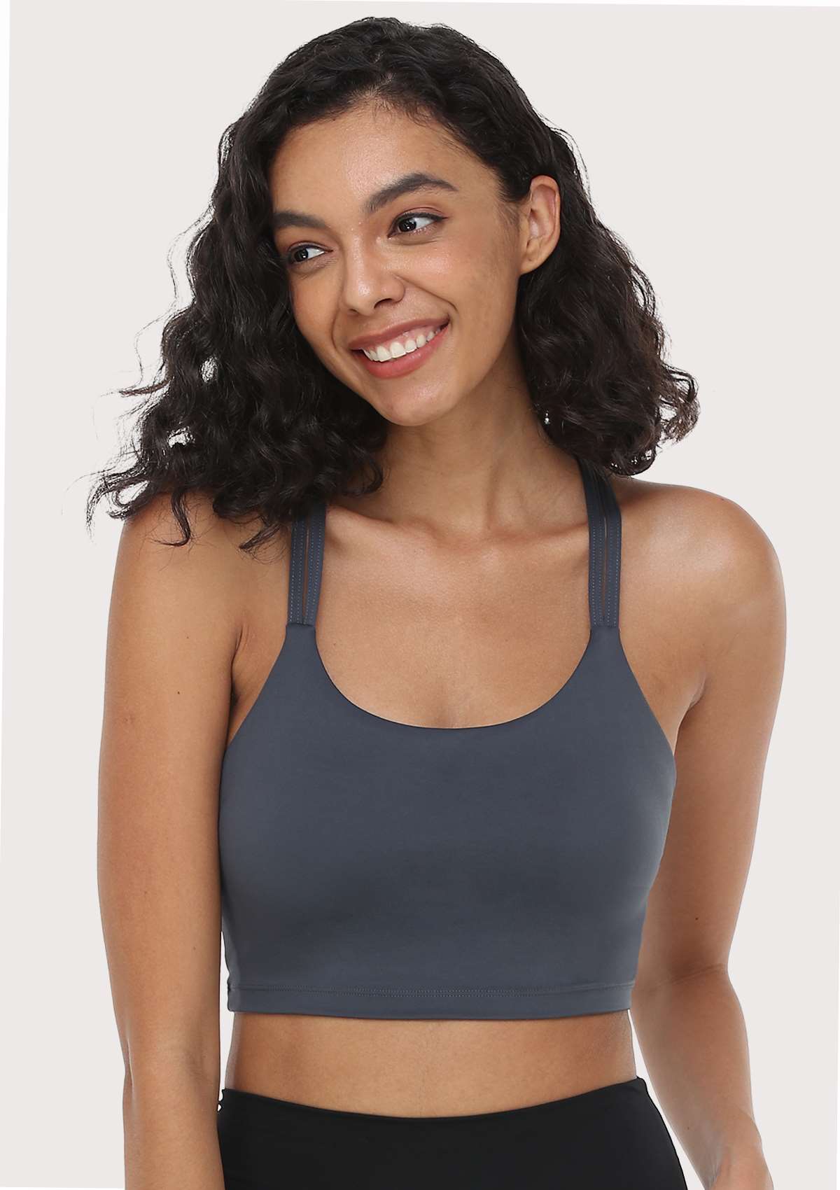 LEAPX Wireless Low-Impact Crisscross Padded Sports Bra - HSIA