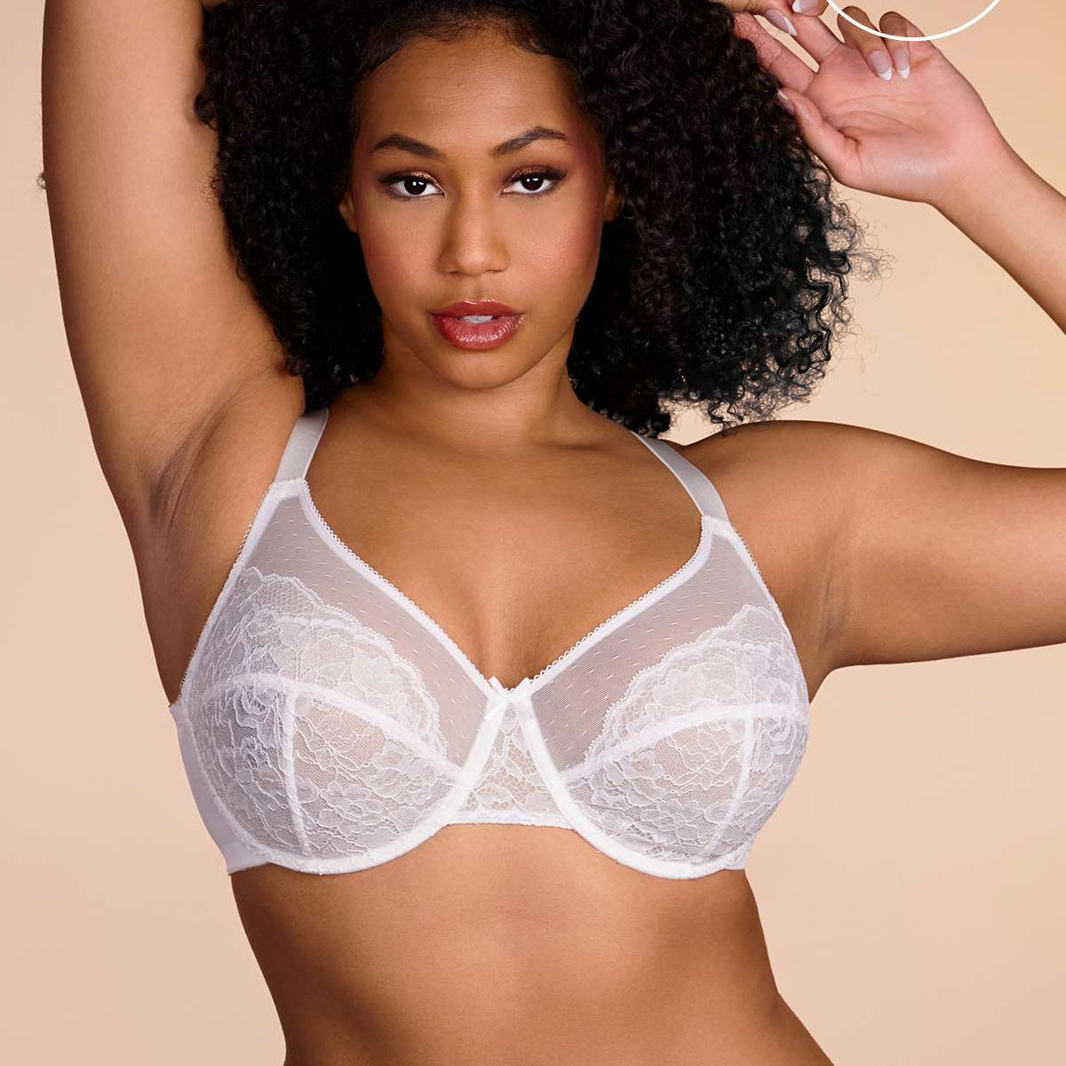 (Cardi B recommends)Enchante White Lace Underwire Bra Set - HSIA