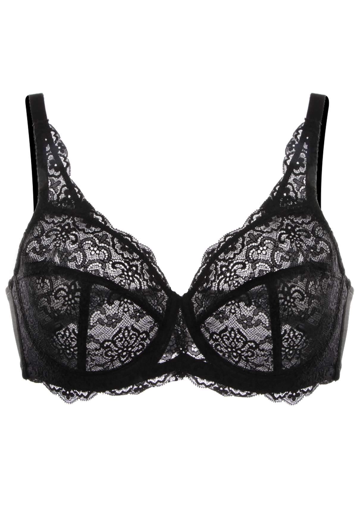HSIA Black All-Over Floral Lace Bra - HSIA