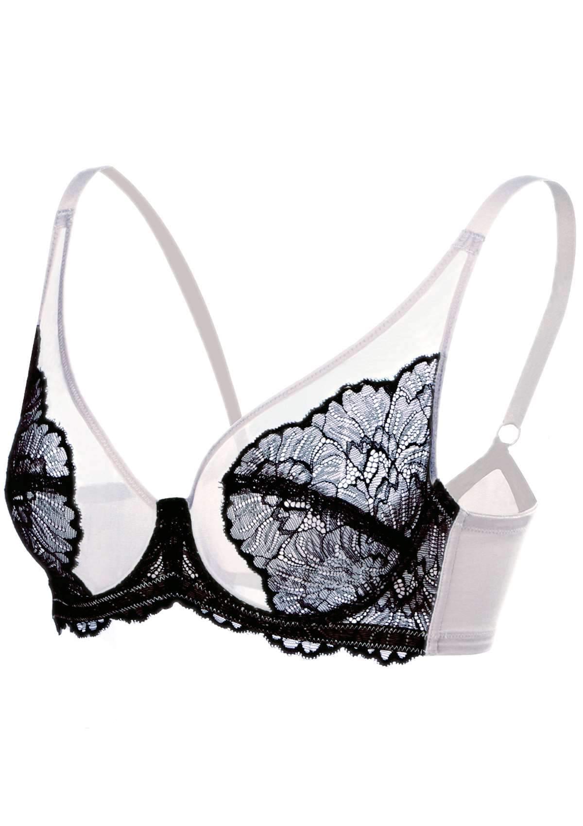HSIA Blossom Black Unlined Lace Bra - HSIA