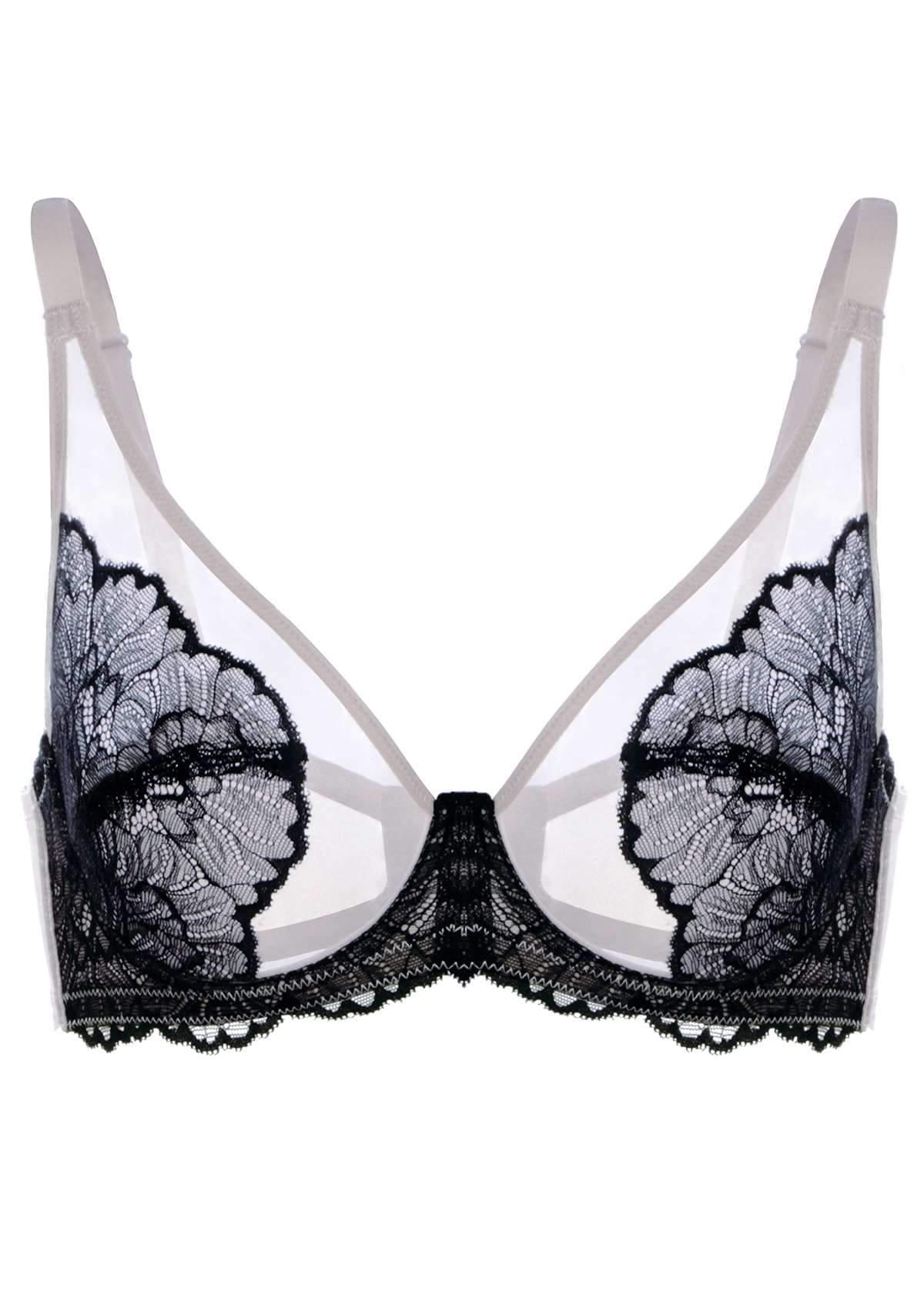 HSIA Blossom Black Unlined Lace Bra - HSIA