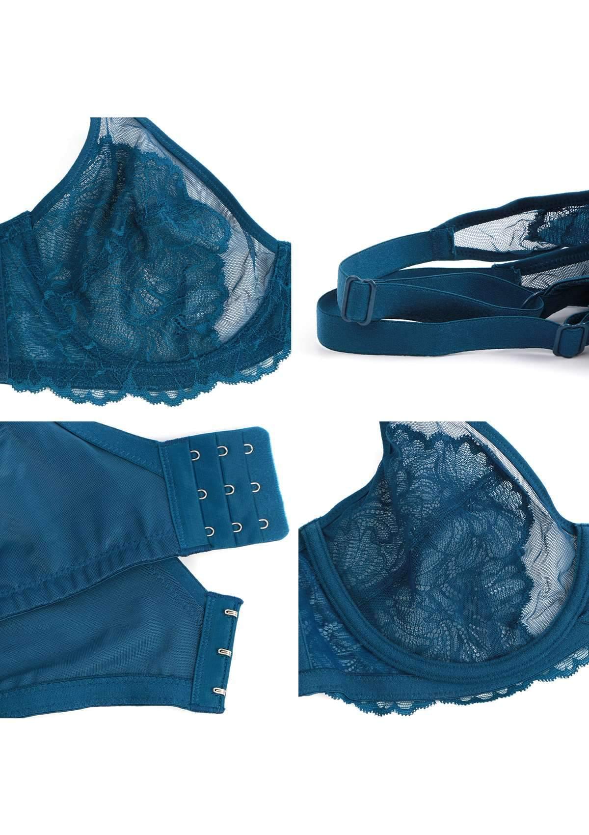 HSIA Blossom Dark Blue Unlined Lace Bra - HSIA